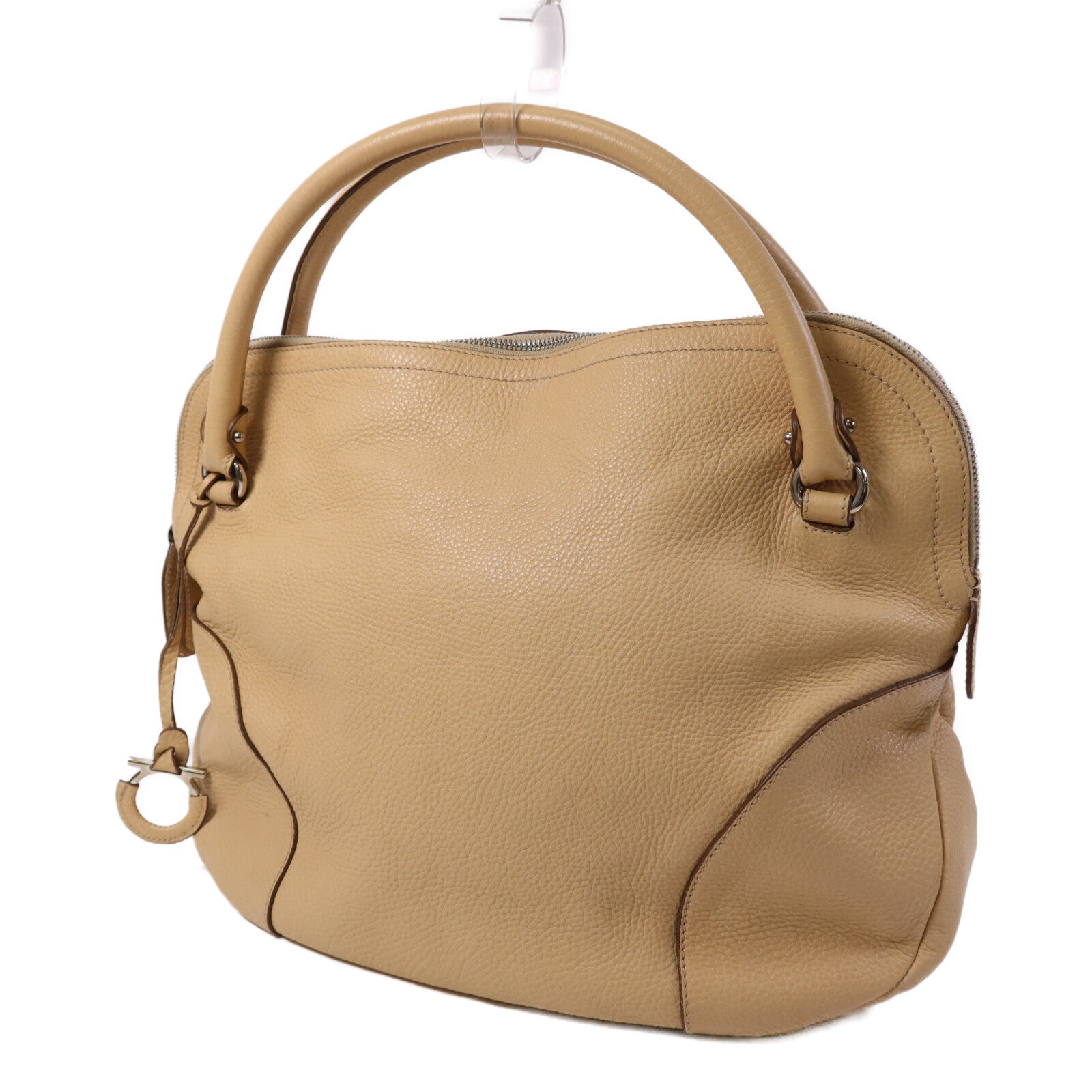 Salvatore Ferragamo 【激減優惠】牛皮皮革Hand Bag銀扣手挽袋
