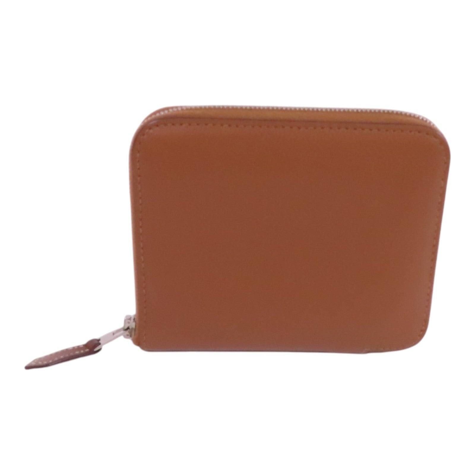 HERMES Evercolor皮革Silk In Compact Wallet銀扣拉鏈短錢包
