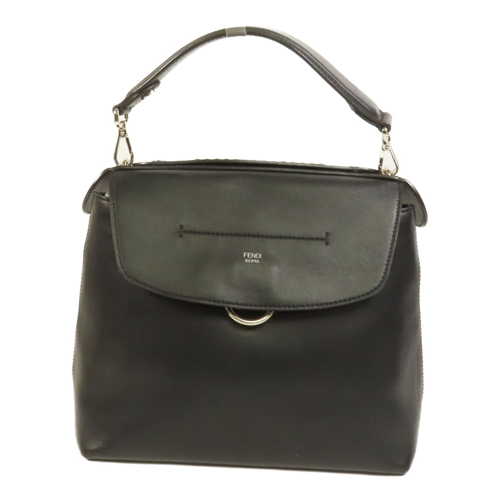 FENDI 牛皮皮革Back to School銀扣背包手挽袋兩用