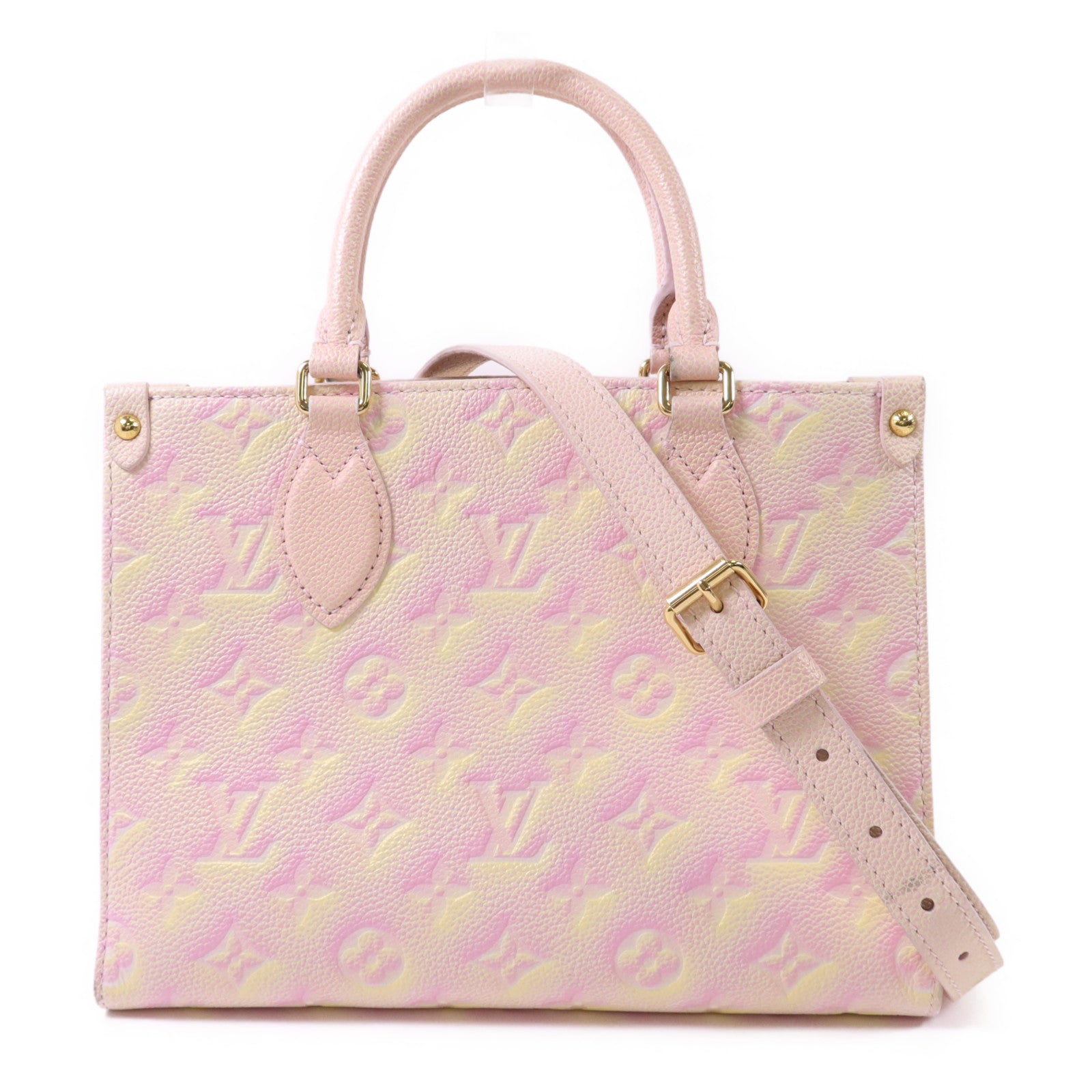 LOUIS VUITTON Monogram Empreinte On The Go PM金扣手挽肩背兩用袋