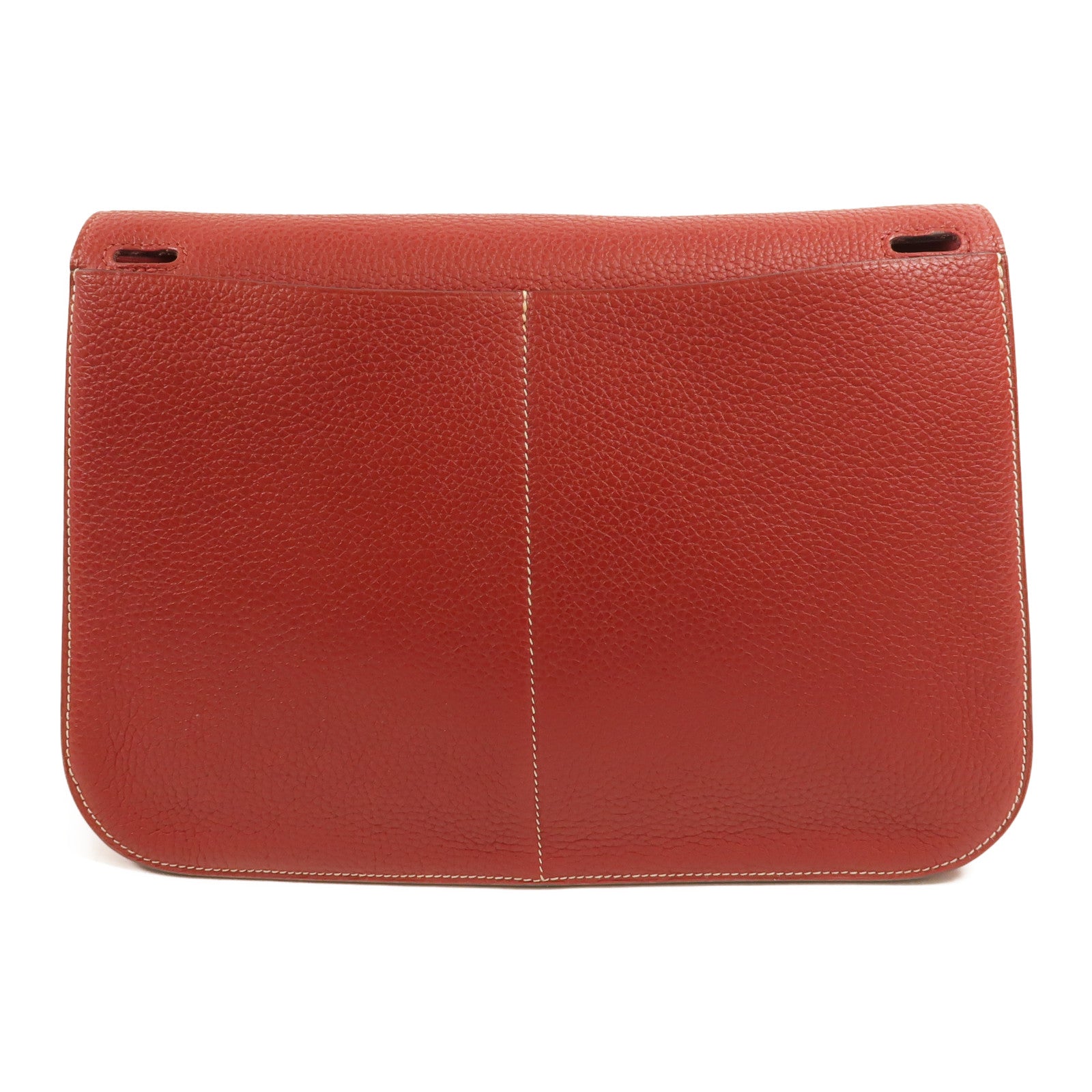 HERMES Clemence皮革Halzan 31手挽肩背兩用袋Rouge Grenat