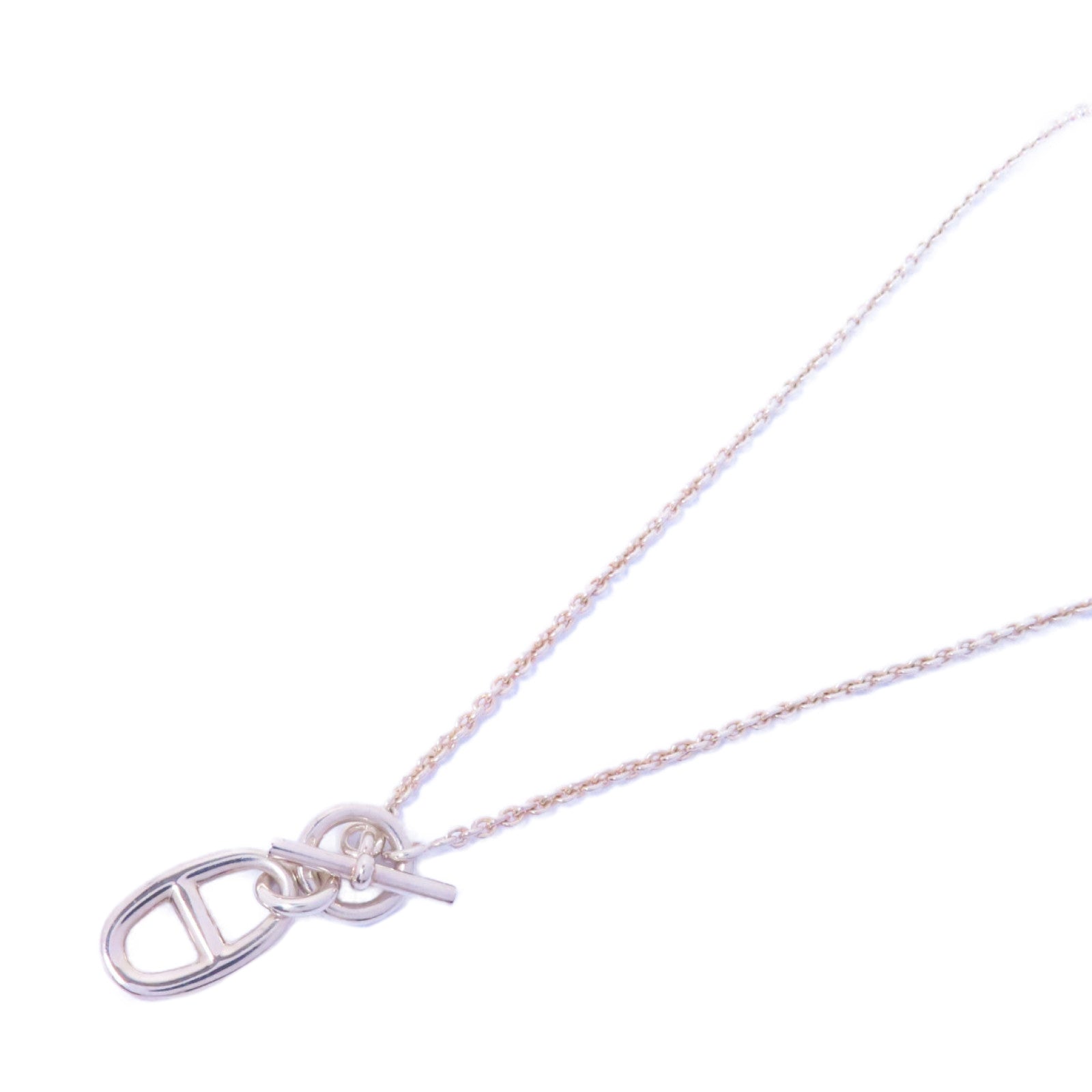 HERMES 925純銀Chaine D'ancre Pendant項鍊銀色