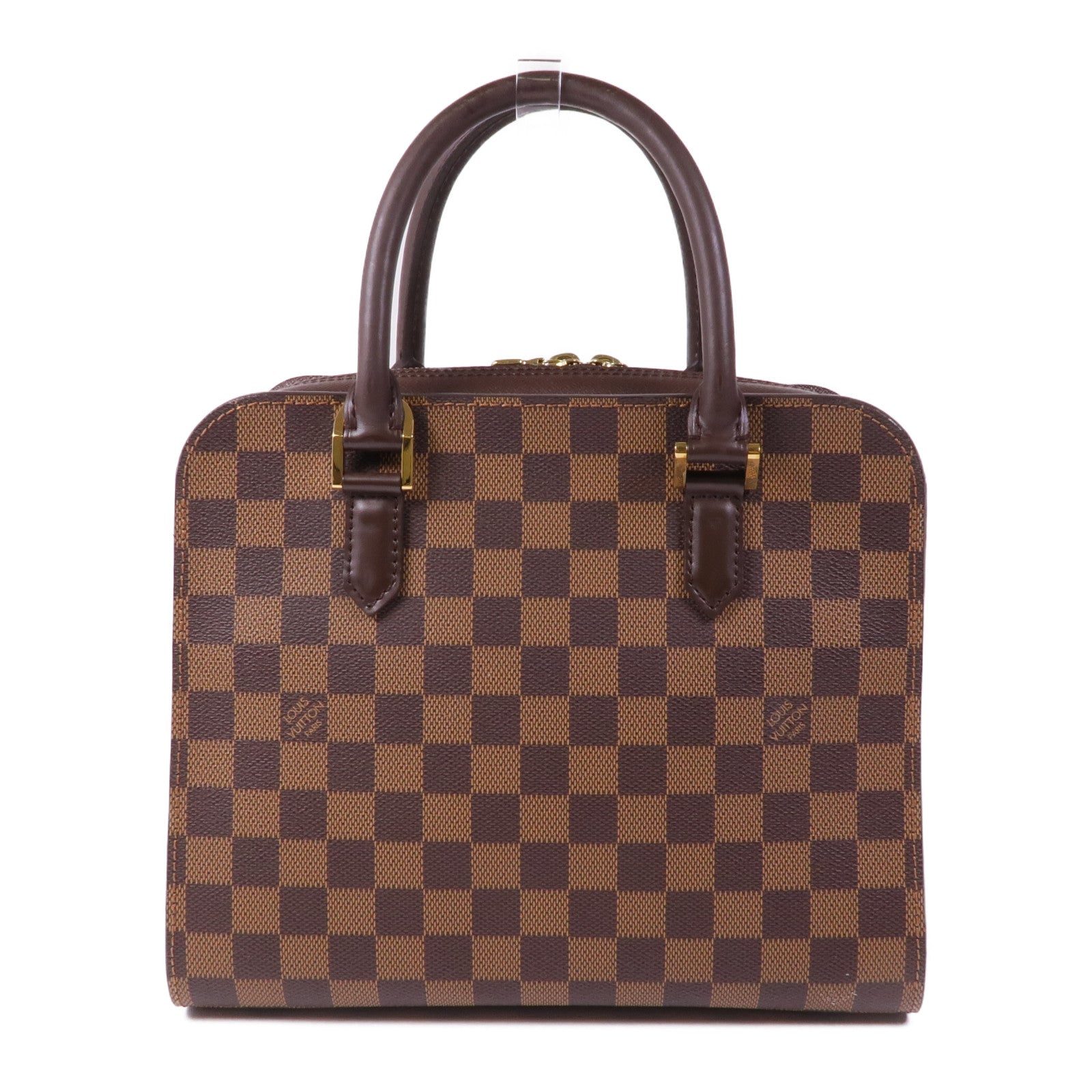 LOUIS VUITTON Damier Triana金扣手挽袋