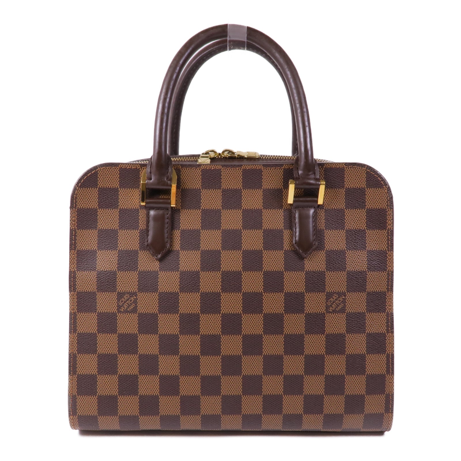 LOUIS VUITTON Damier Triana金扣手挽袋
