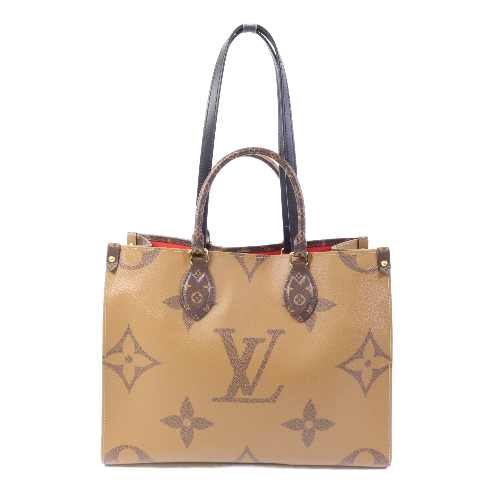 LOUIS VUITTON Monogram Giant On The Go MM金扣手挽肩背兩用袋