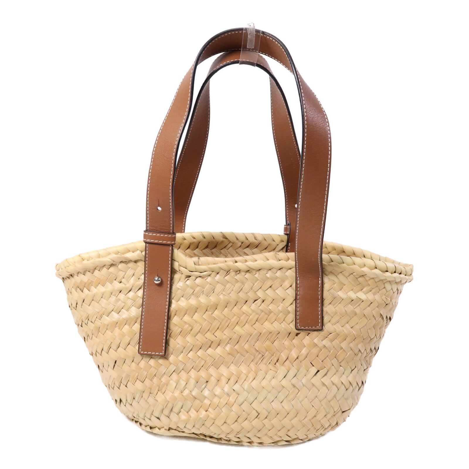 LOEWE 【激減優惠】牛皮皮革/藤料Basket Bag銀扣肩背袋