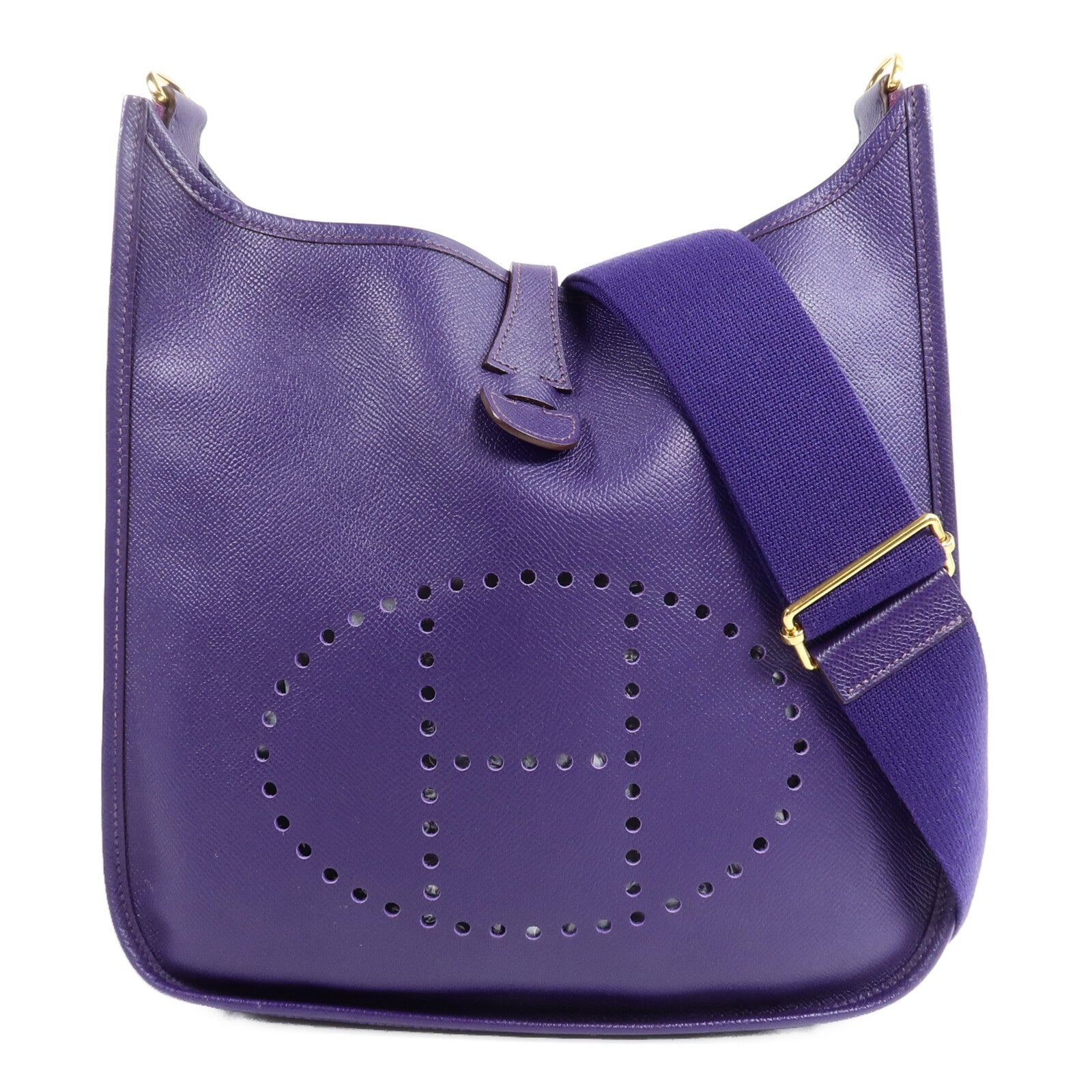 HERMES Epsom皮革Evelyne PM肩背袋Anemone