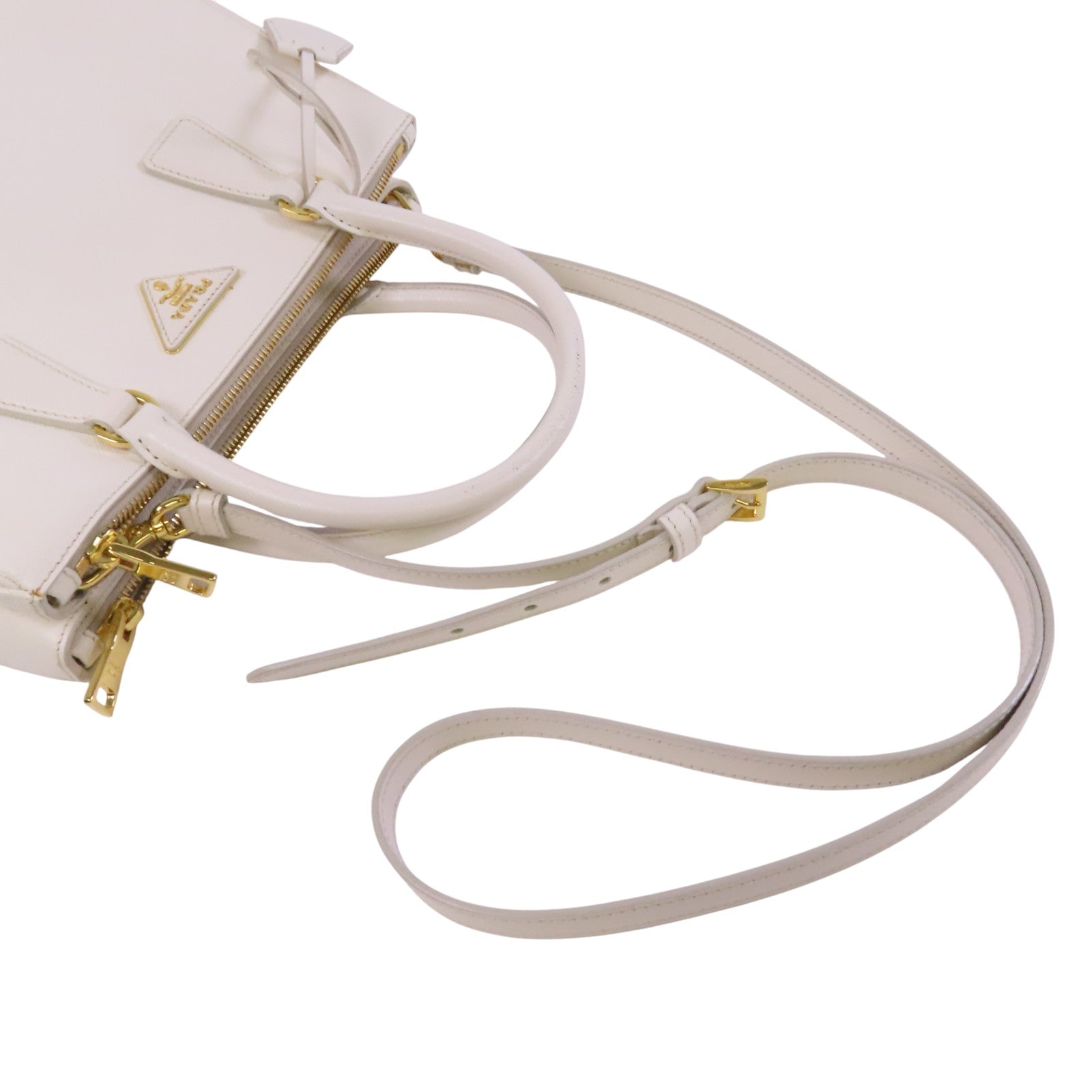 PRADA Saffiano皮革2Way Shoulder Bag金扣手挽肩背兩用袋