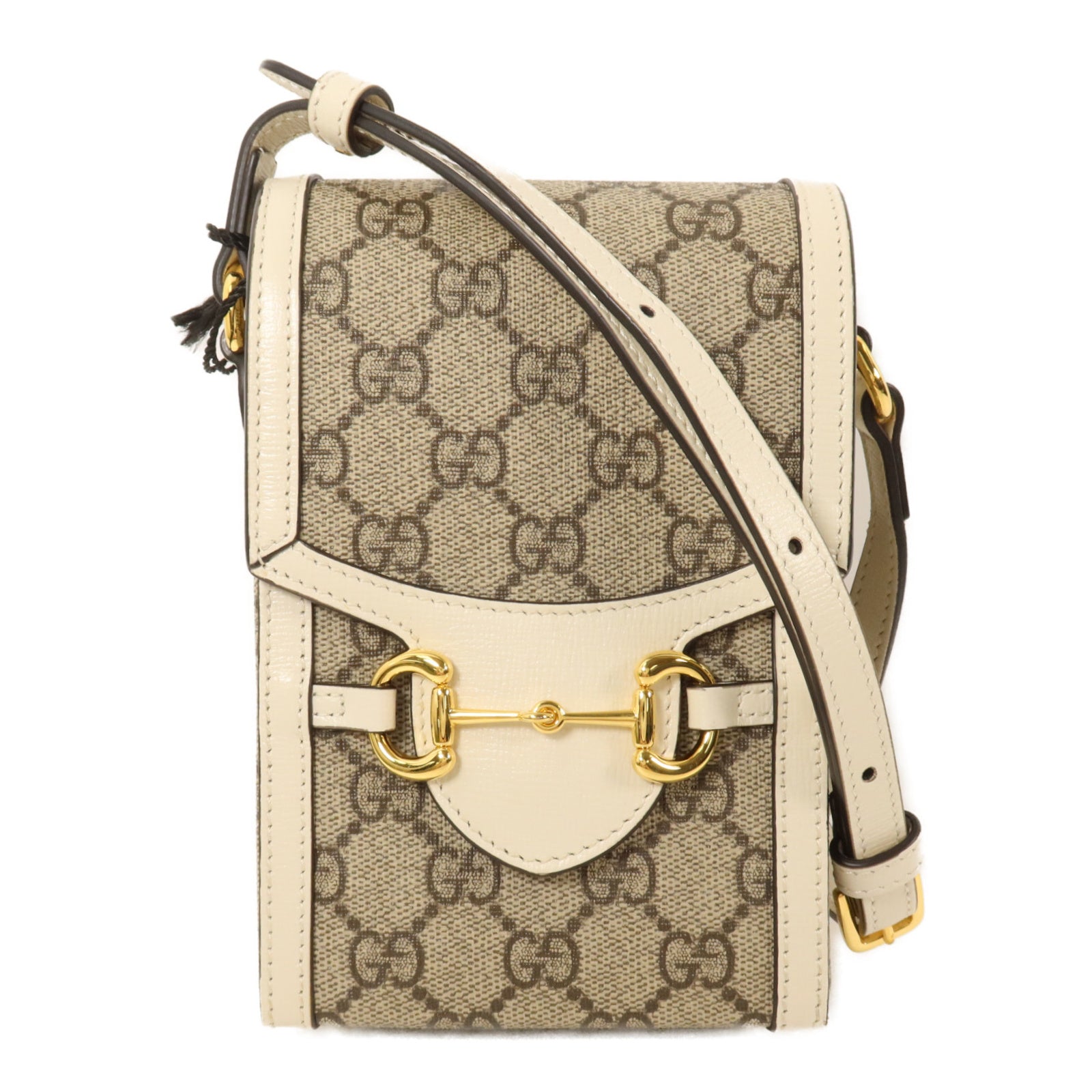 GUCCI 塗層帆布Horsebit Jumbo GG Shoulder Bag肩背袋
