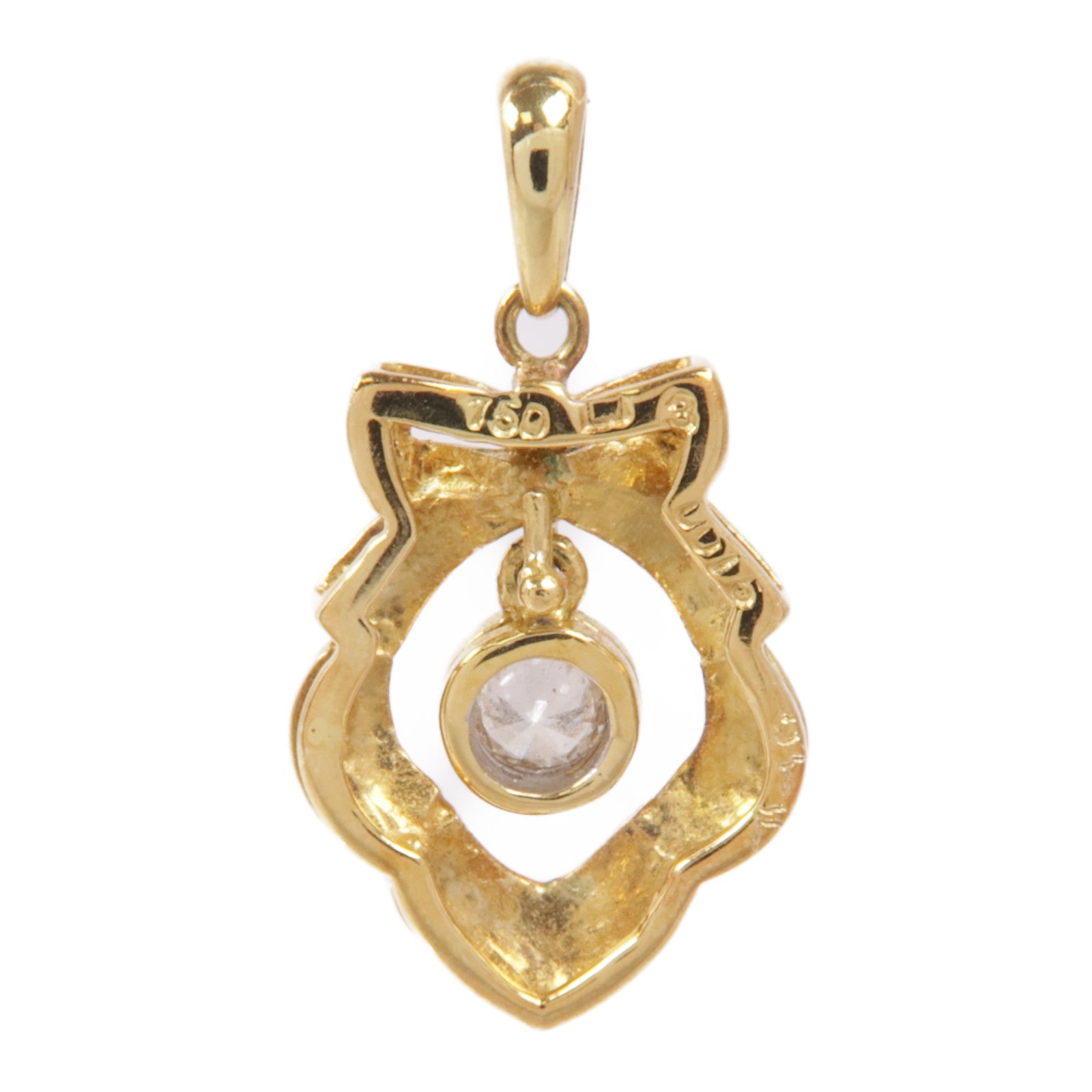 JEWELRY 【激減優惠】18K黃金Diamond Pendant Top鑽石吊墜