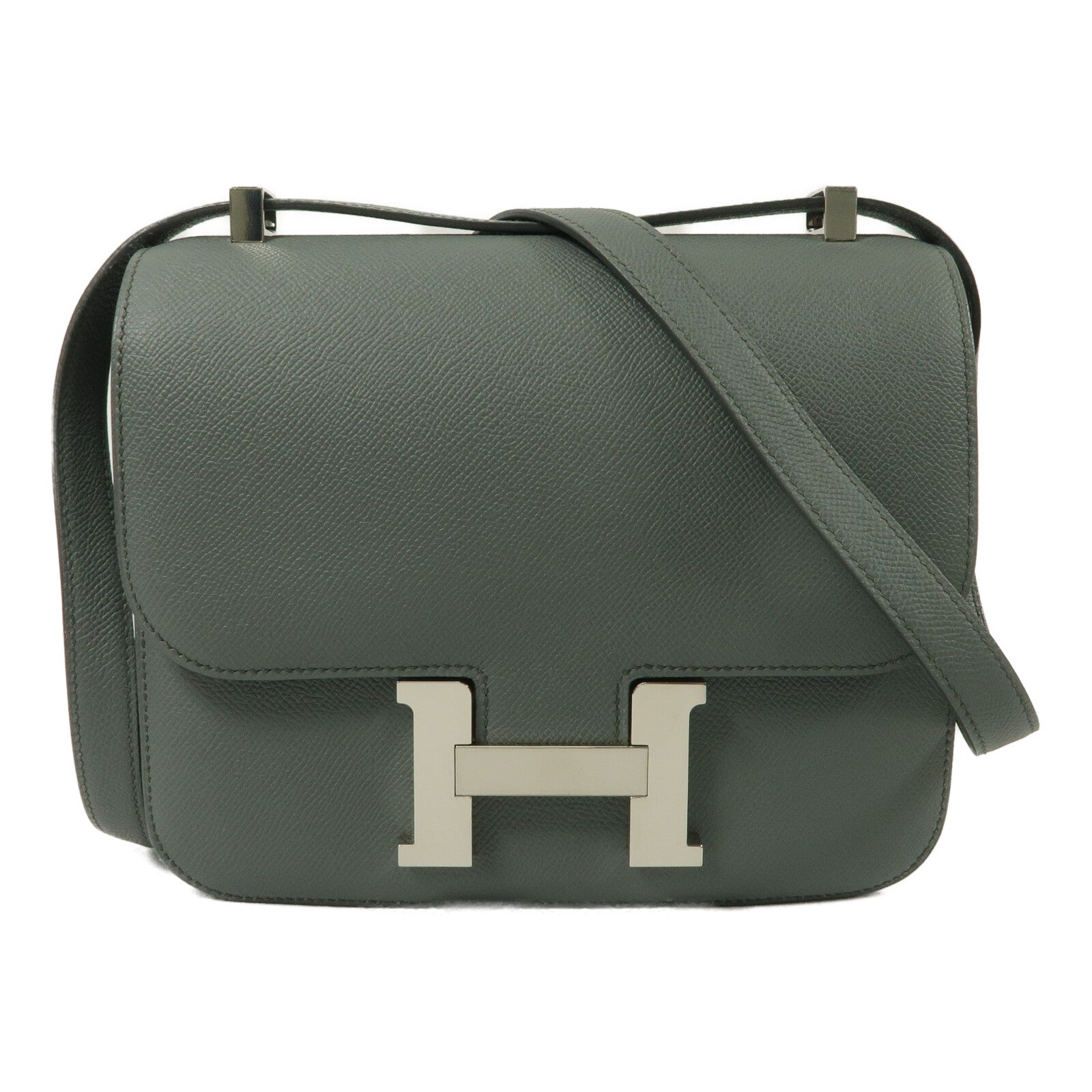 HERMES Epsom皮革Constance 24肩背袋Bleu Orage