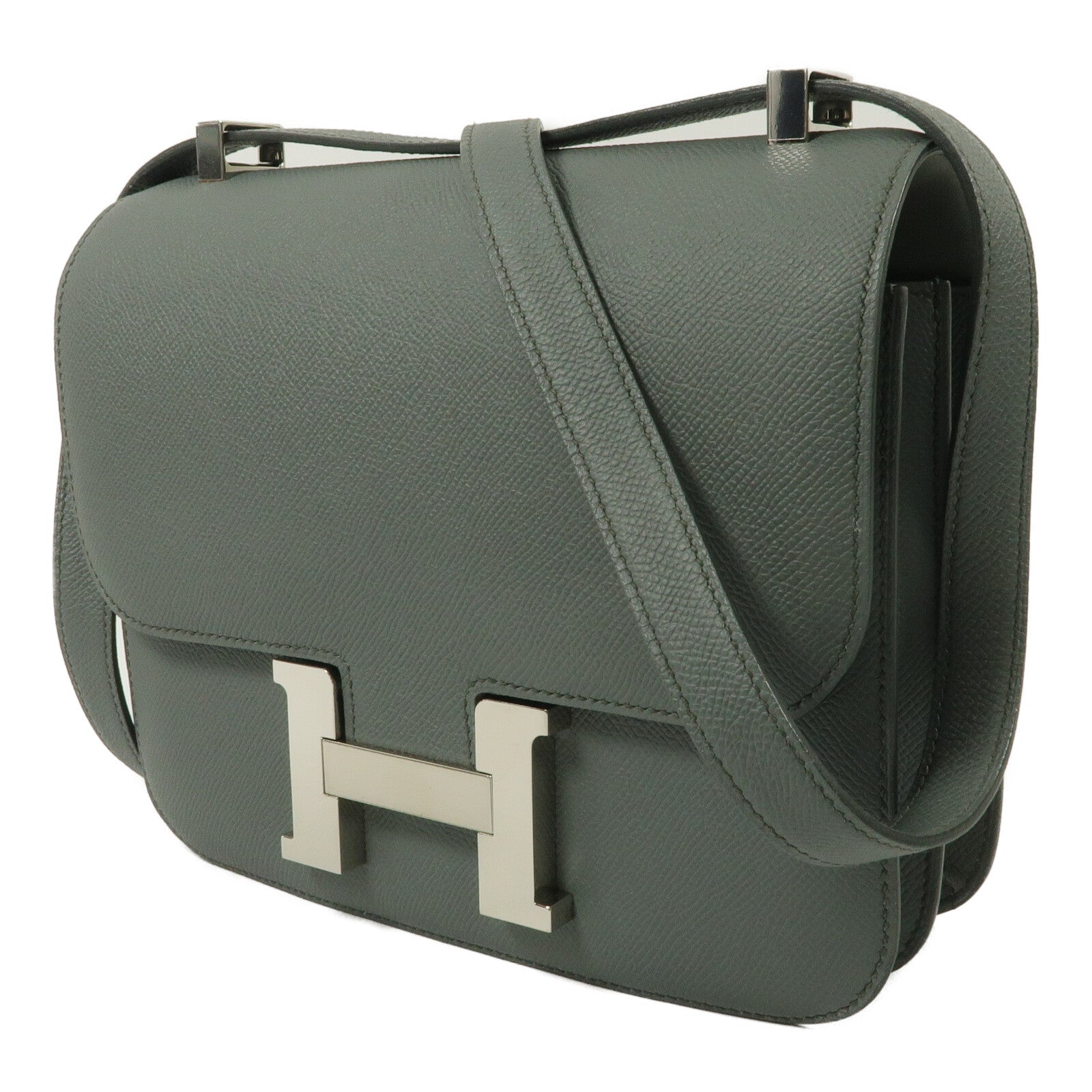 HERMES Epsom皮革Constance 24肩背袋Bleu Orage