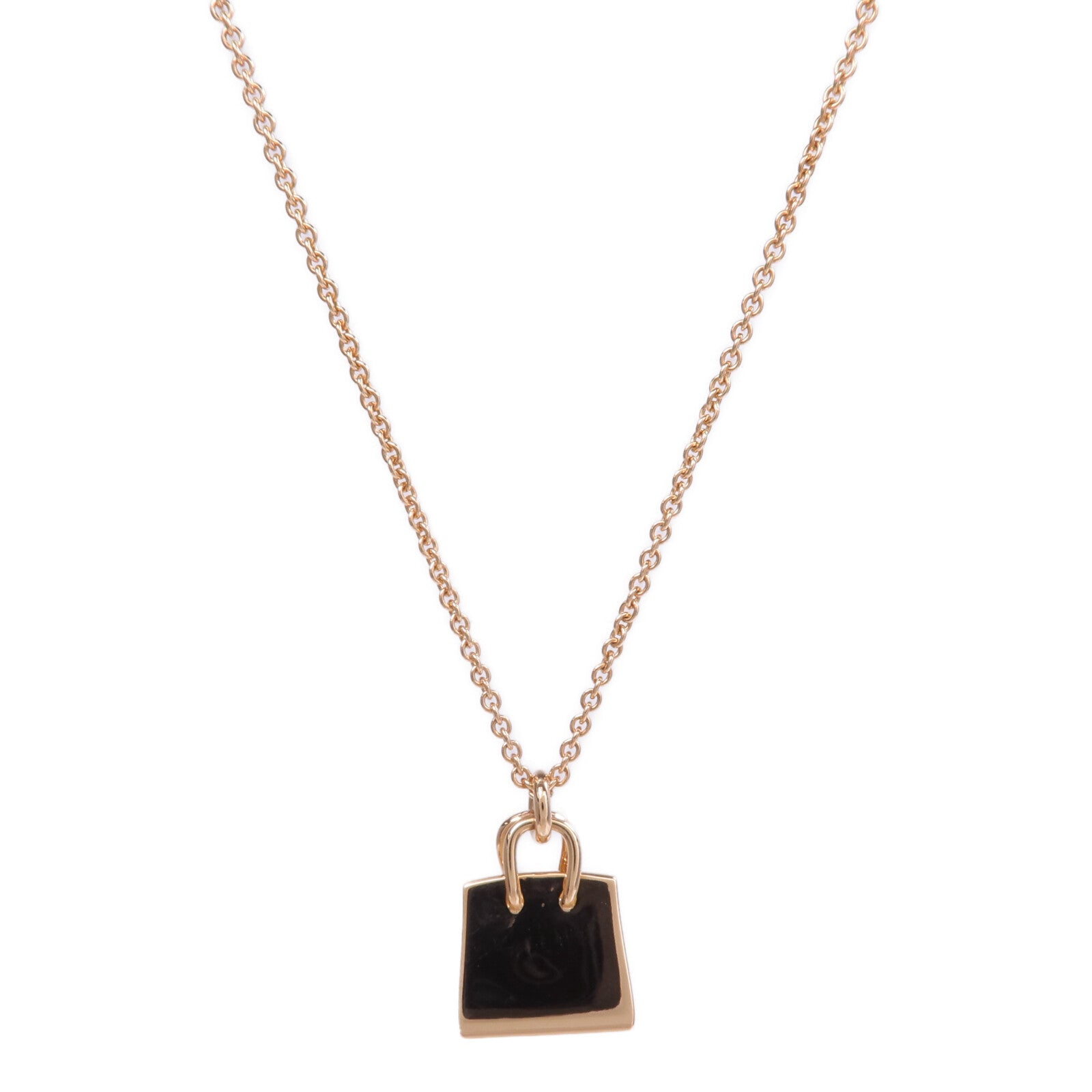 HERMES 18K玫瑰金Amulettes Kelly Pendant尖晶石項鍊
