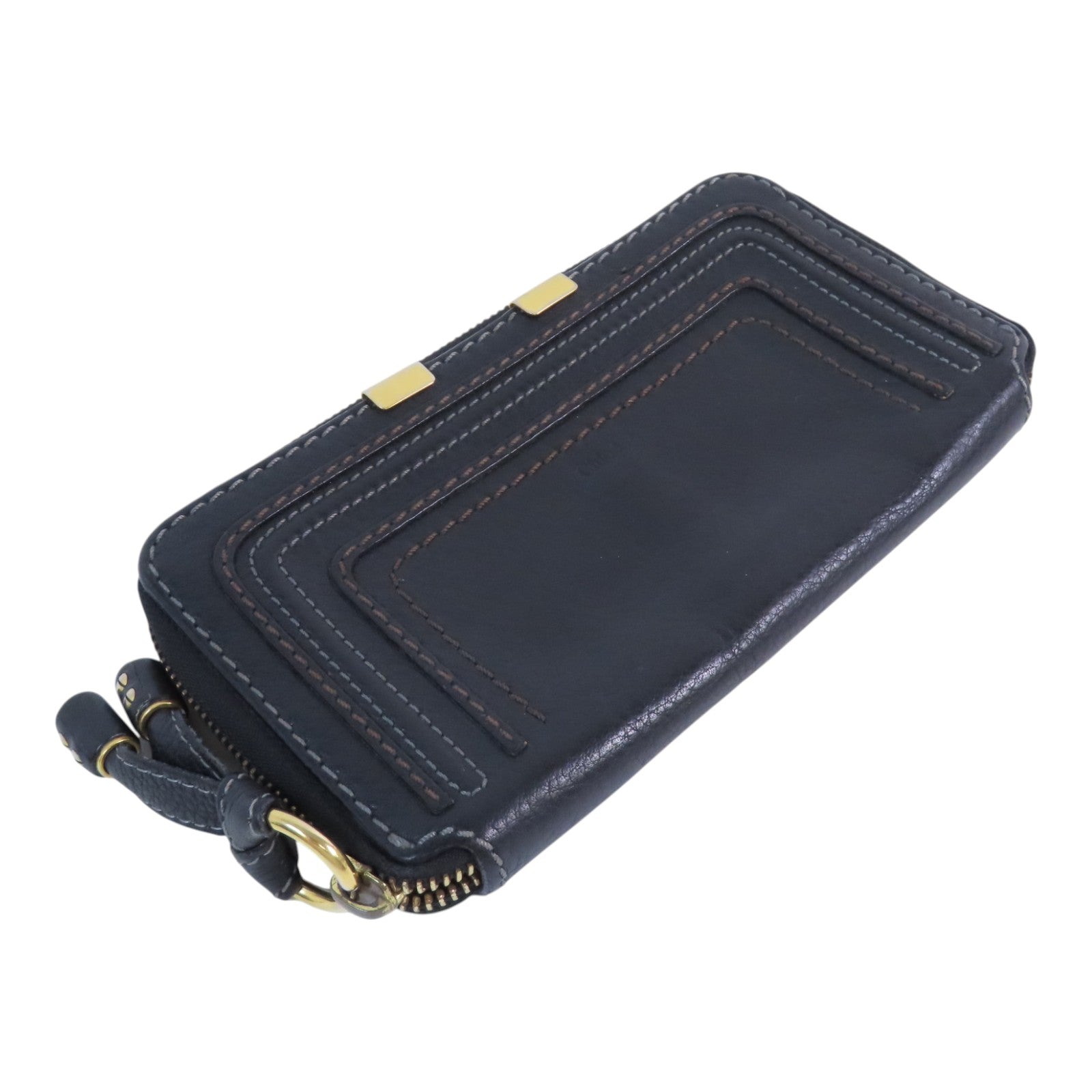 Chloe 牛皮皮革Zipper Long Wallet金扣拉鏈長錢包
