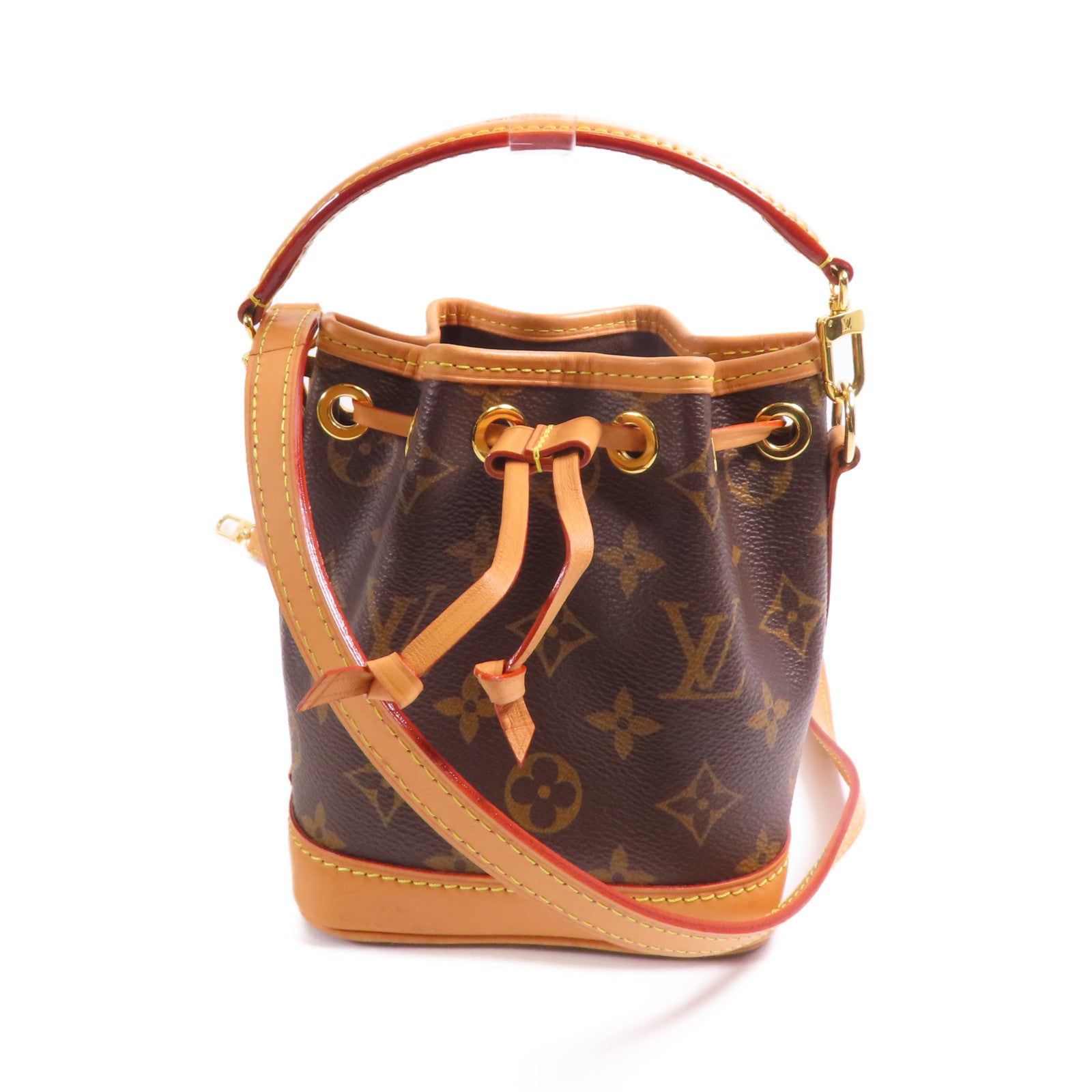 LOUIS VUITTON LV GHW Nano Noe 2way Handbag M81266 Monogram Brown