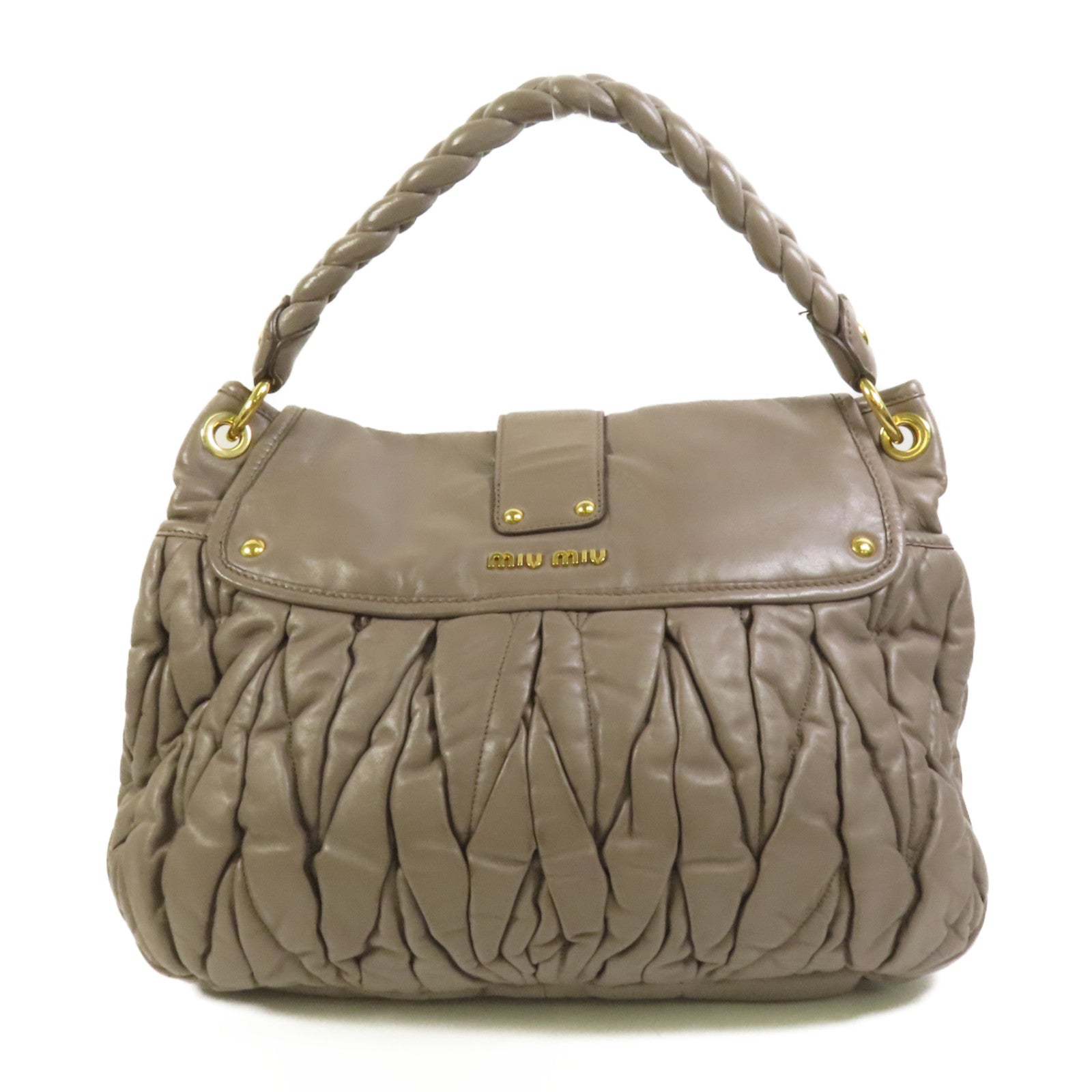 Miu Miu 羊皮皮革Shoulder Bag金扣手挽肩背兩用袋