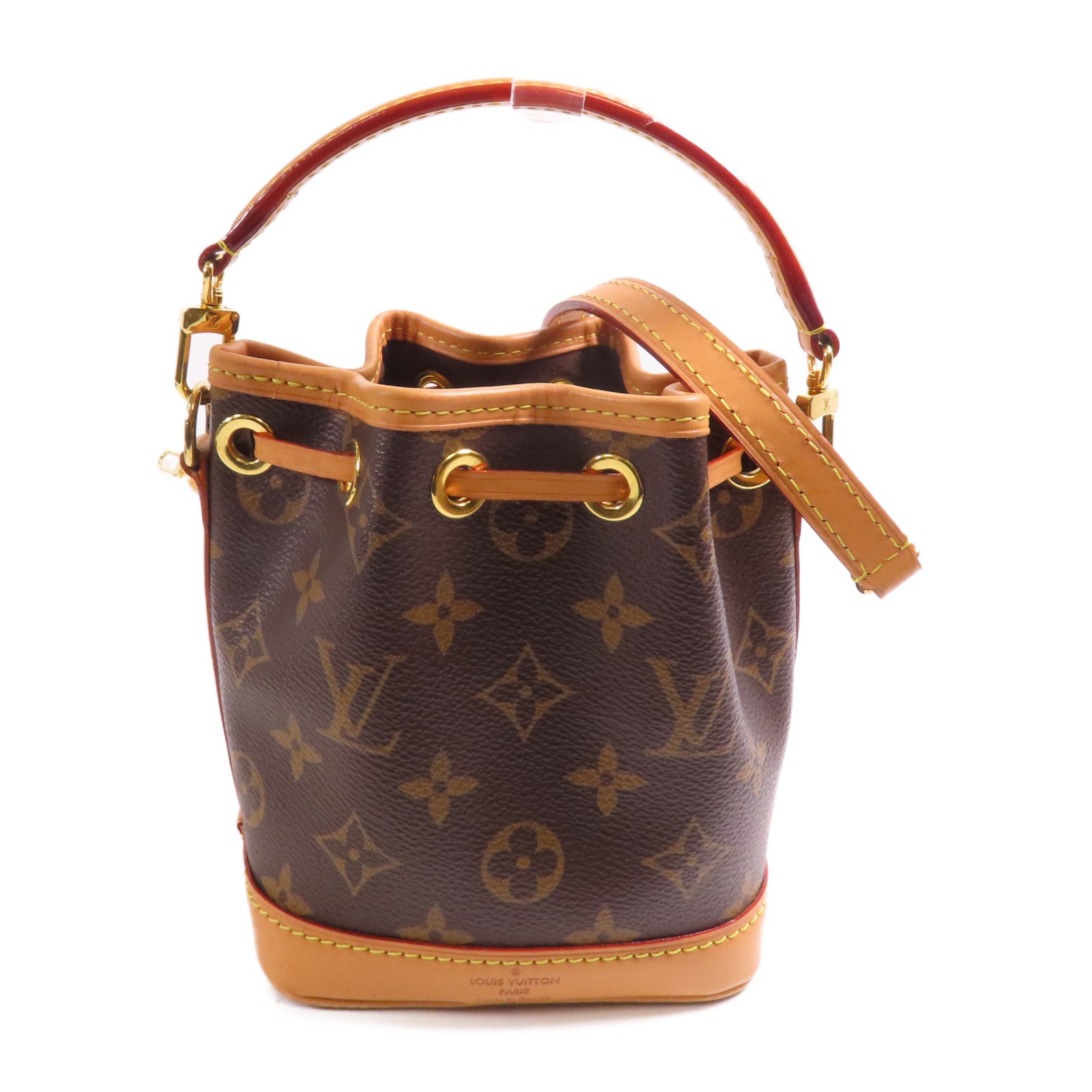 LOUIS VUITTON LV GHW Nano Noe 2way Handbag M81266 Monogram Brown