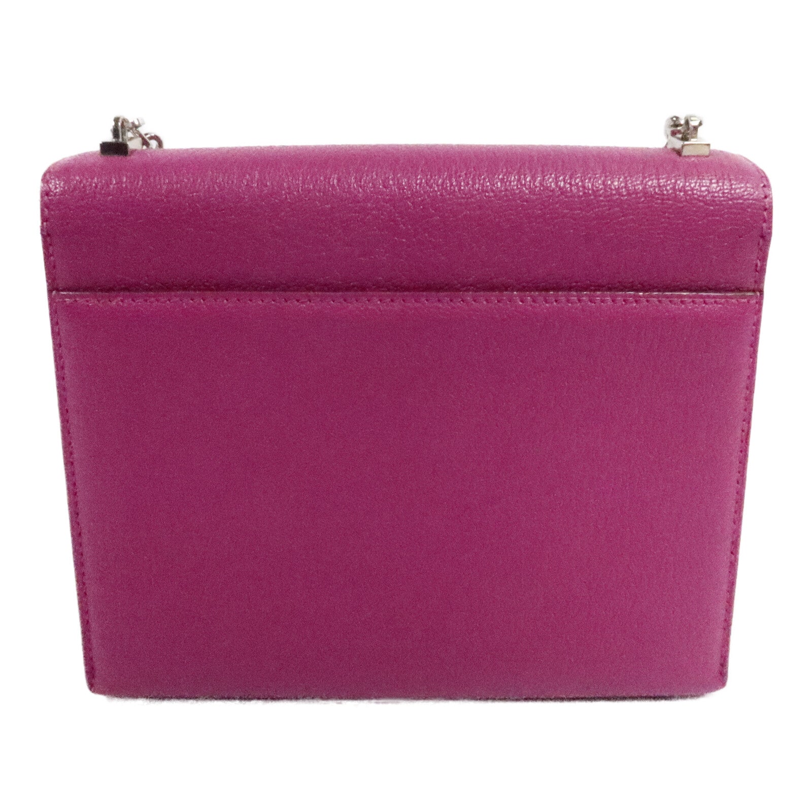 HERMES Chevre皮革Verrou Mini鏈帶肩背袋Rose Purple