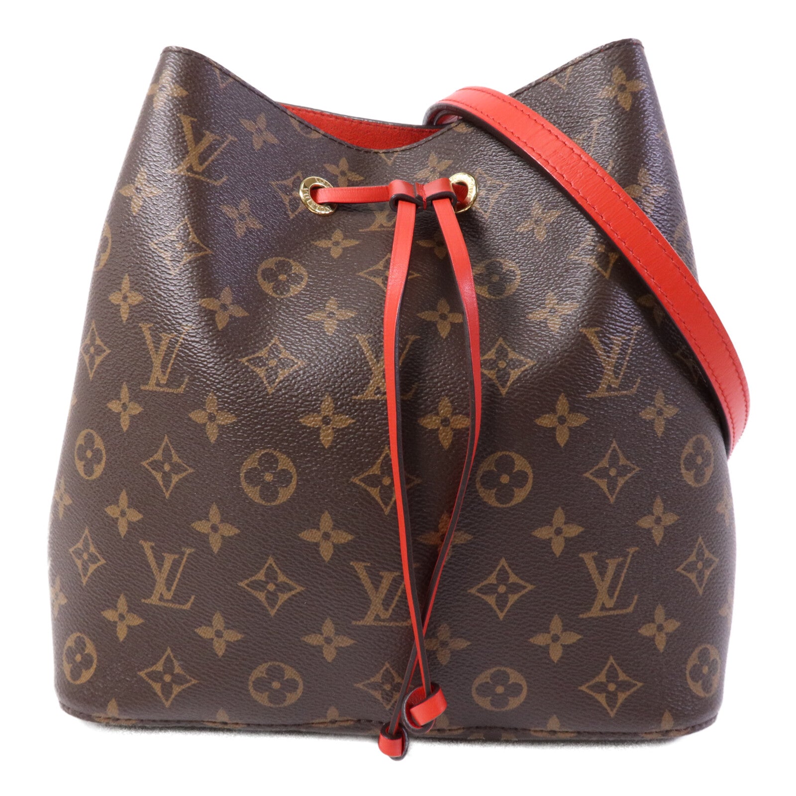 LOUIS VUITTON Monogram Neo Noe Bucket Bag金扣肩背袋Coquelicot