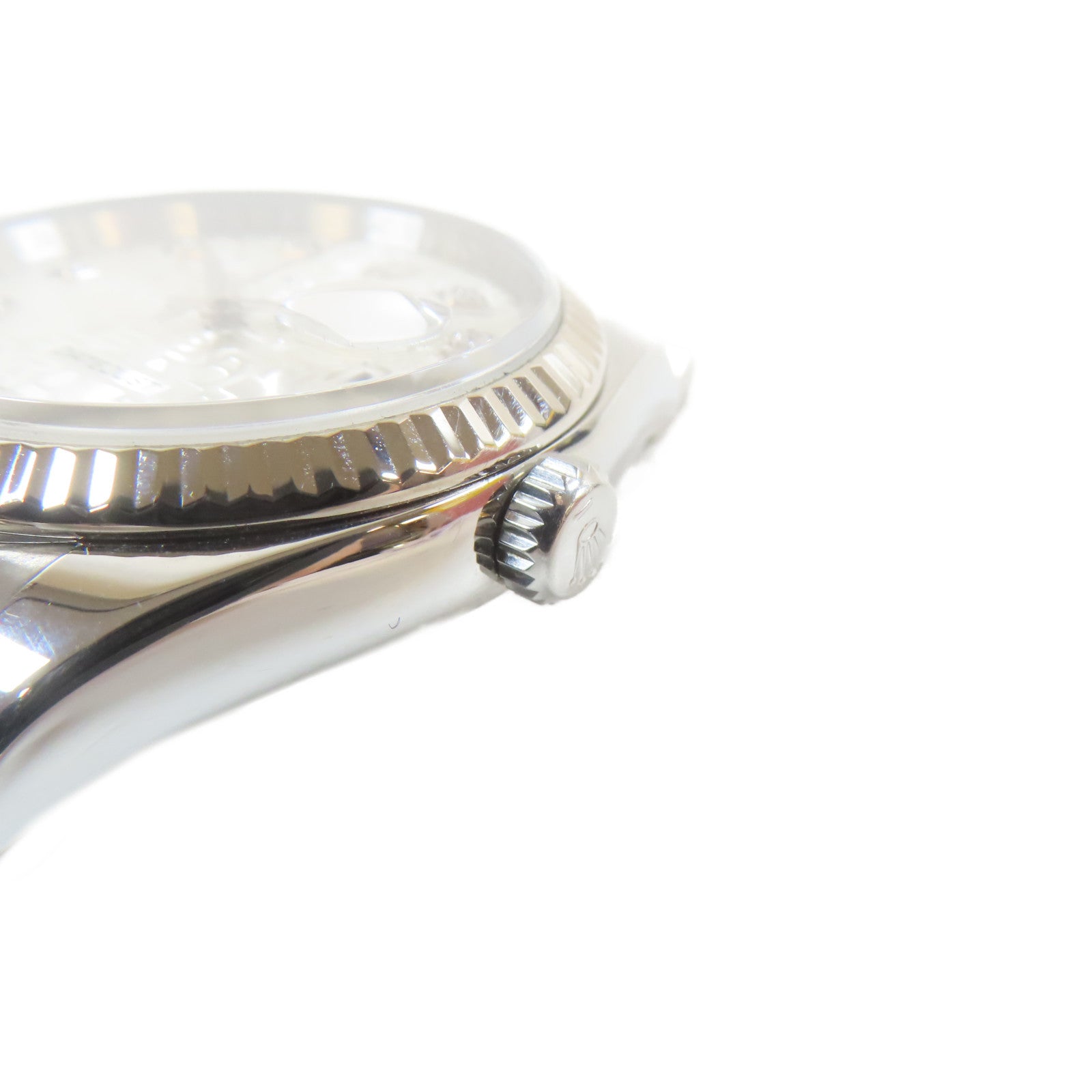 ROLEX Datejust 18K白金/不鏽鋼/鑽石手錶自動機芯銀色