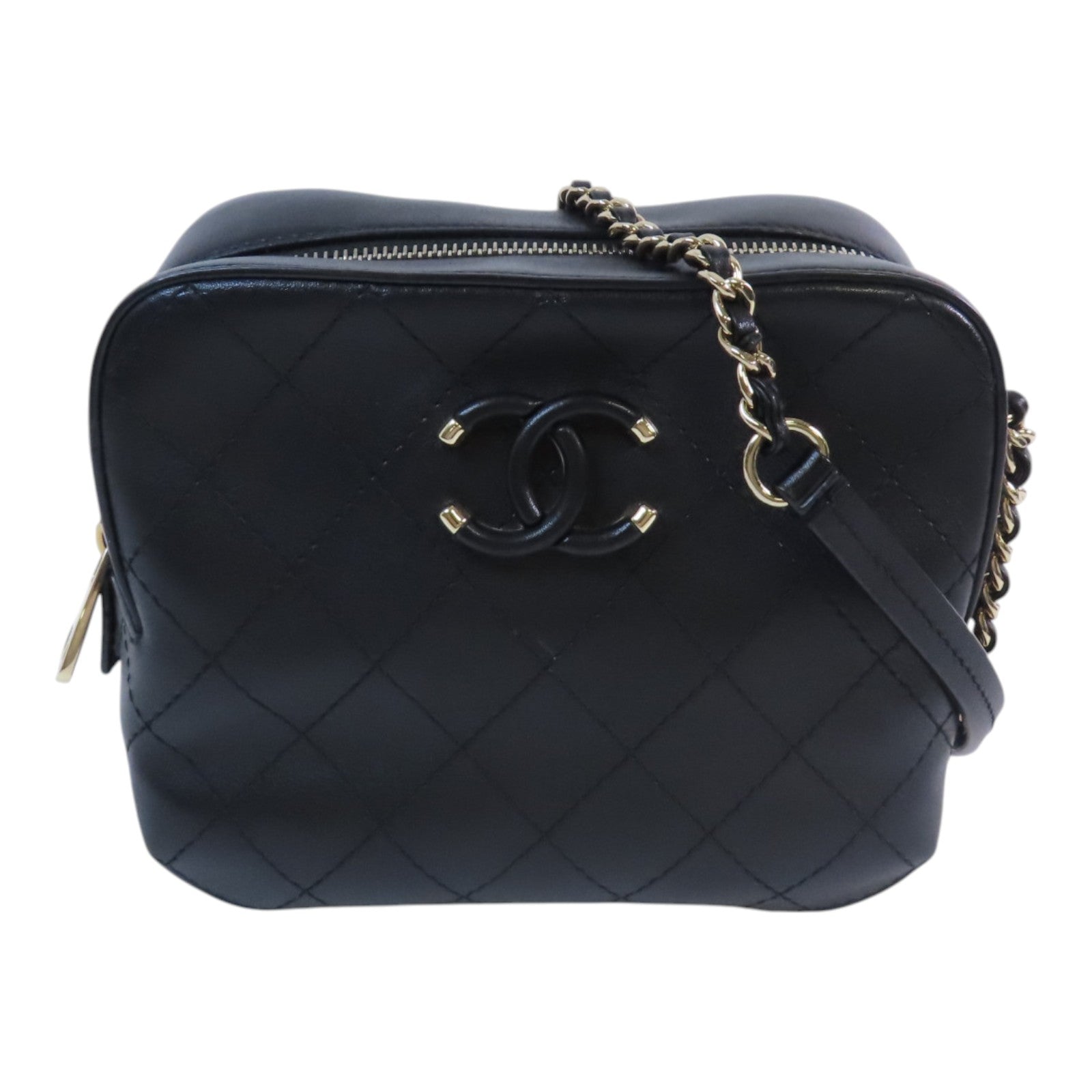 CHANEL 羊皮皮革Chain Shoulder Bag金扣鏈帶肩背袋
