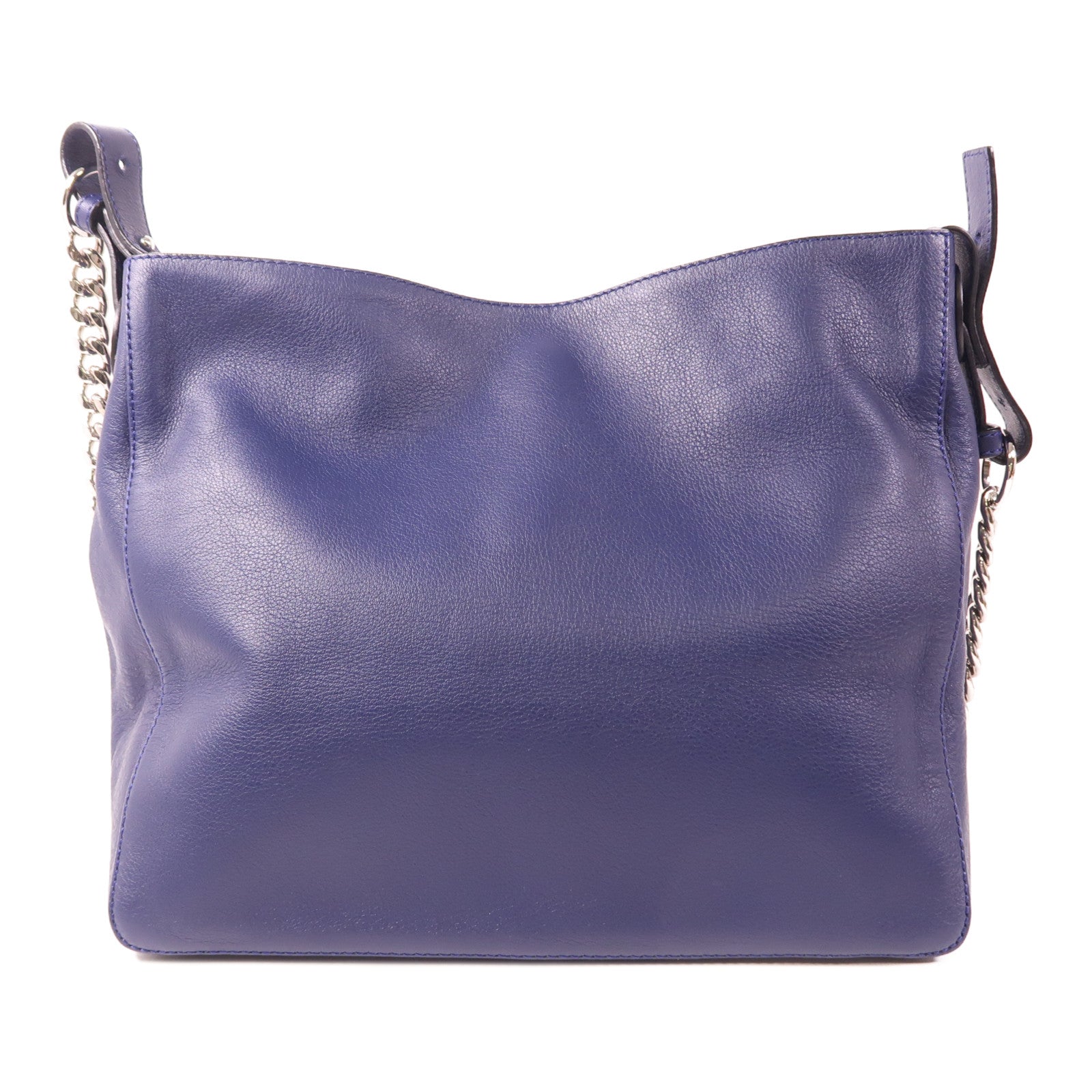 LOEWE 牛皮皮革Shoulder Bag銀扣鏈帶肩背袋