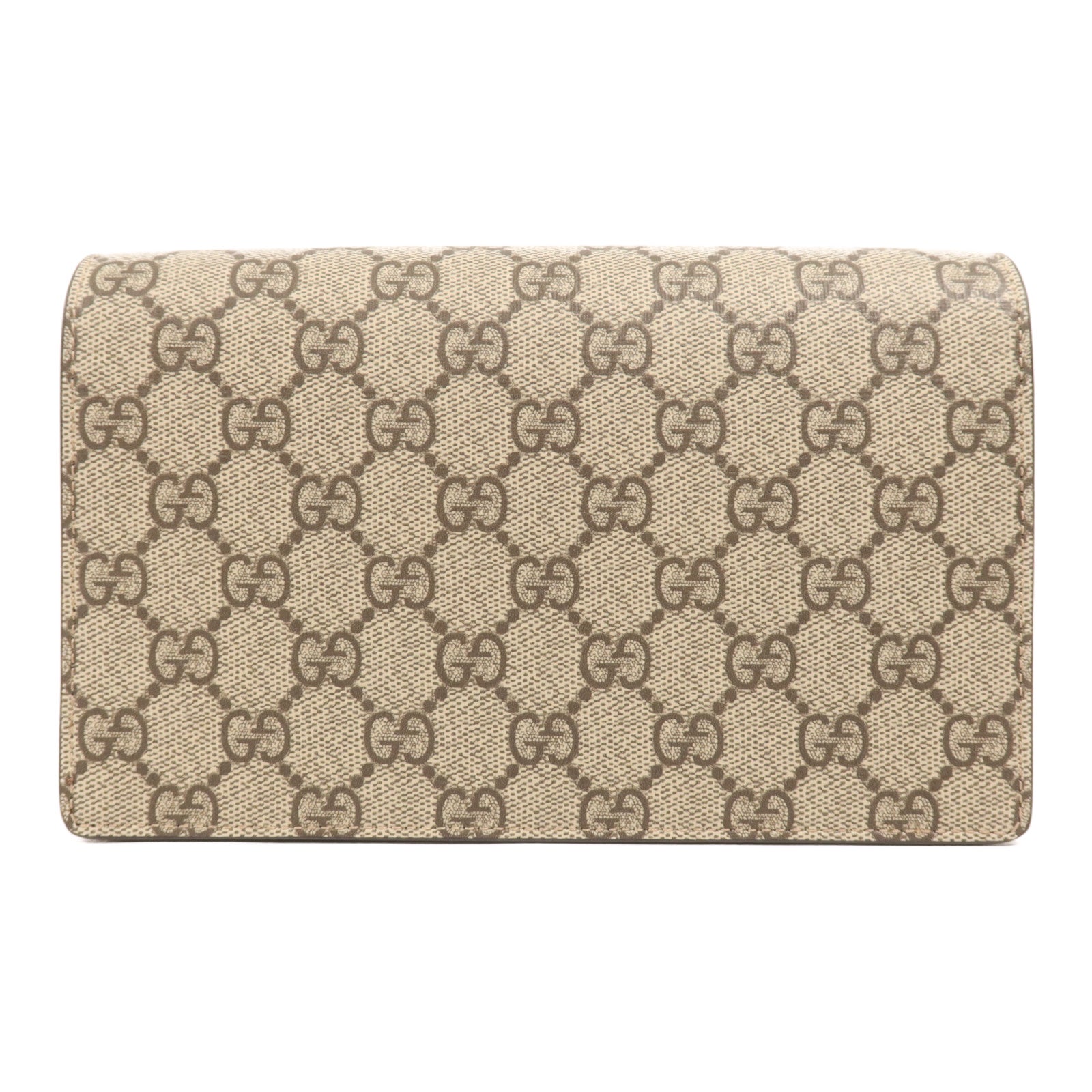 GUCCI 牛皮皮革/塗層帆布GG Marmont Bi-Color Wallet On Chain金扣鏈帶肩背袋