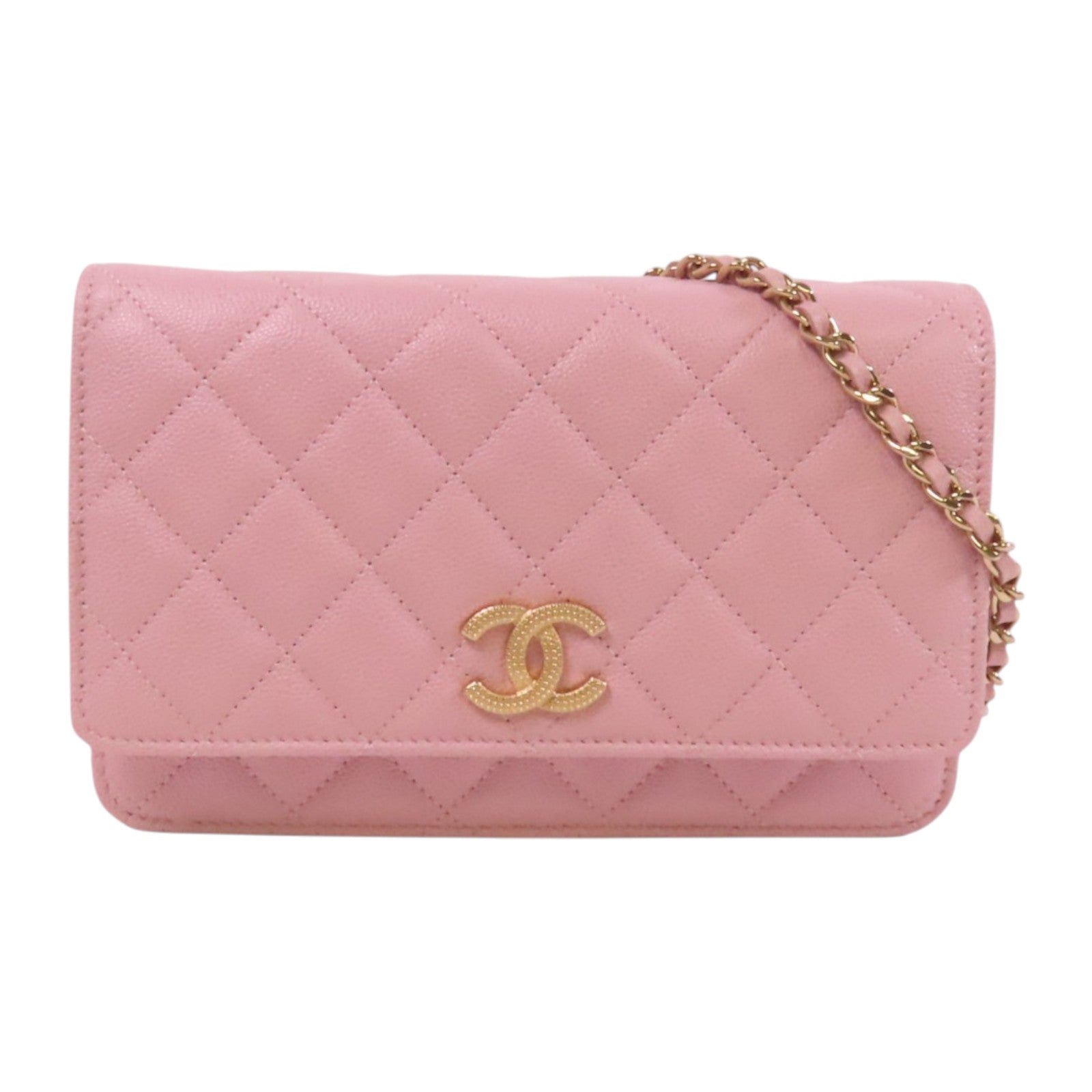 CHANEL 牛皮皮革WOC Wallet On Chain金扣鏈帶肩背袋