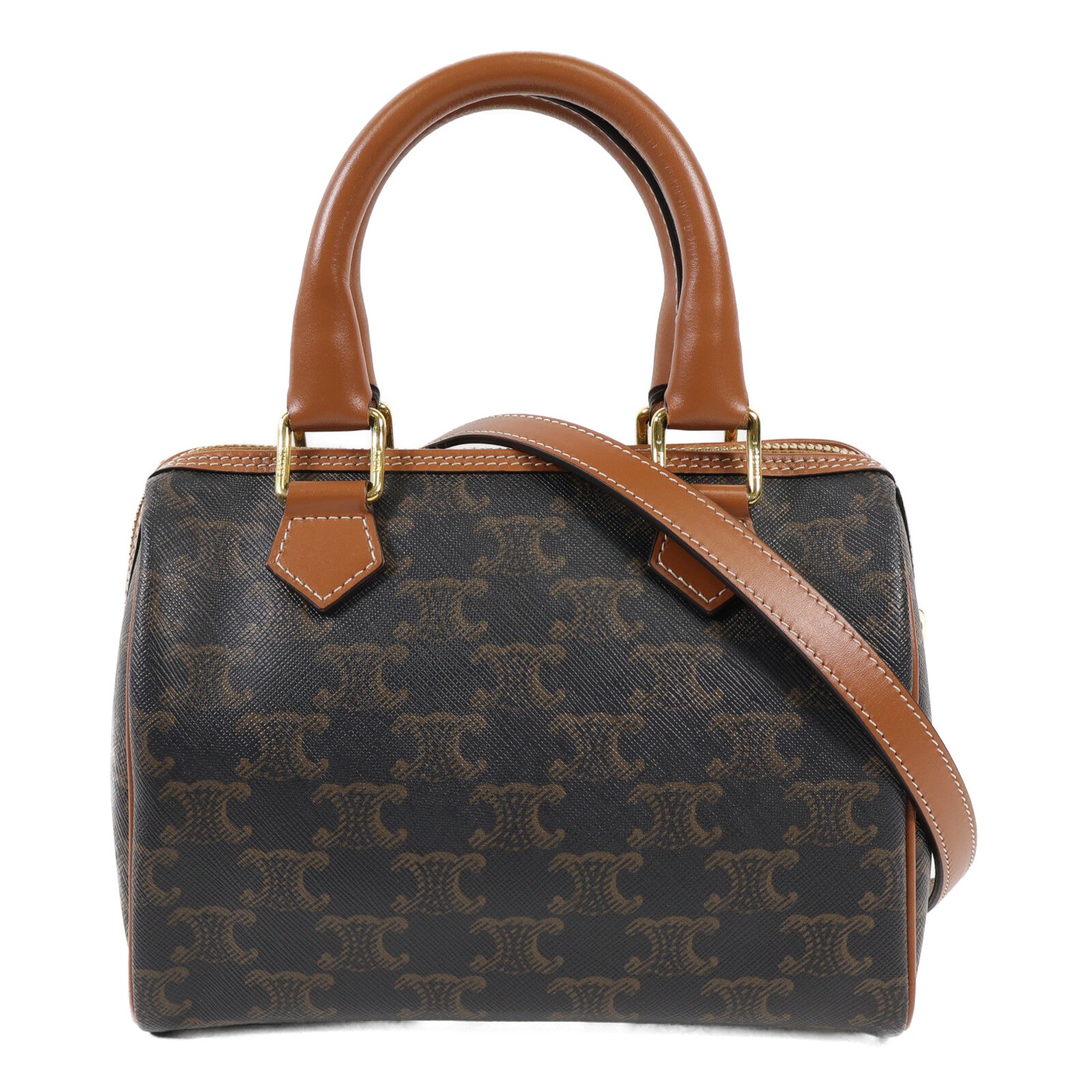 CELINE 塗層帆布Small Boston金扣手挽肩背兩用袋