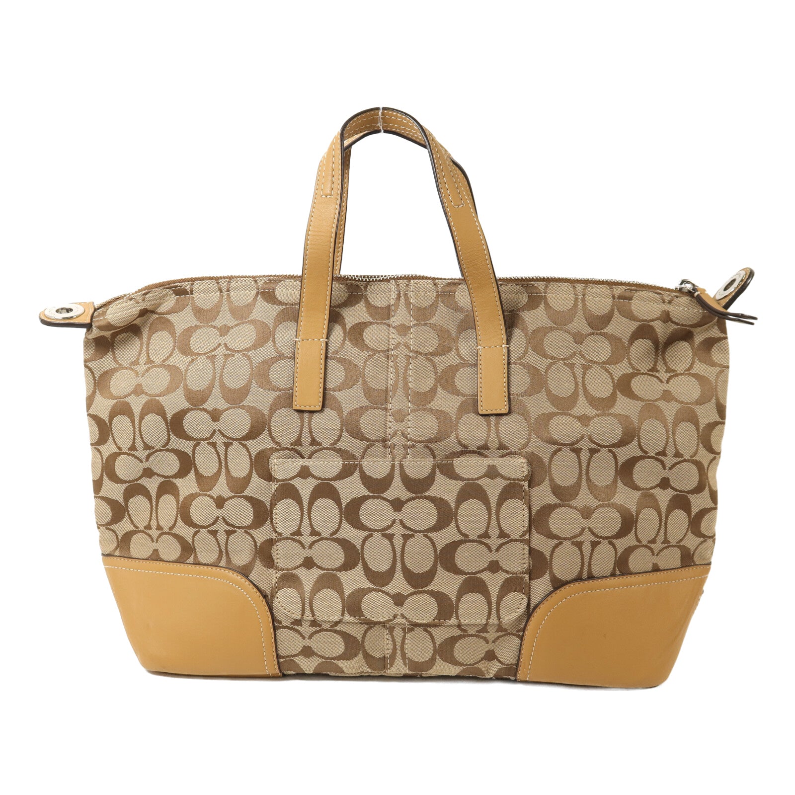 COACH 【激減優惠】帆布2 Way Shoulder銀扣手挽肩背兩用袋