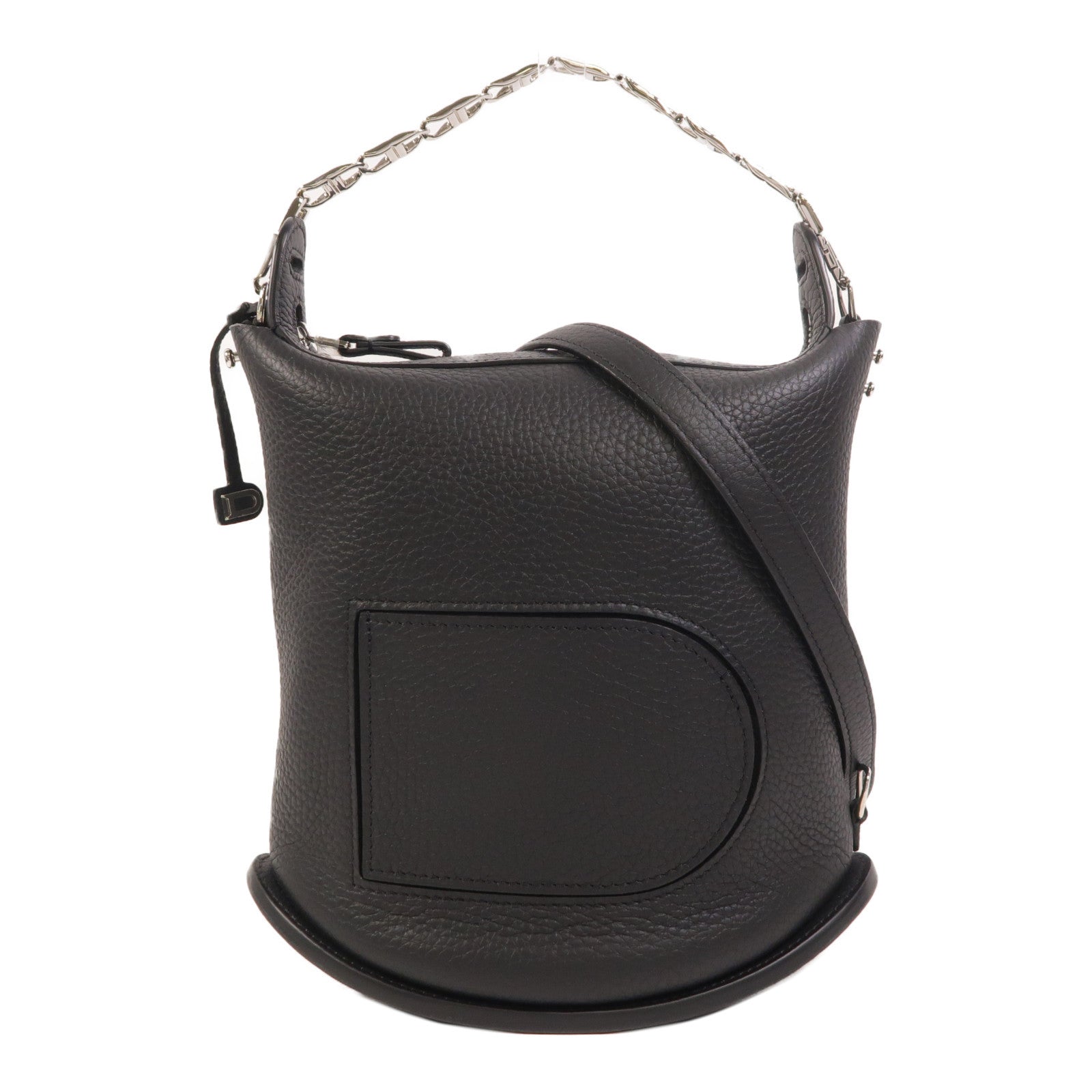 Delvaux 牛皮皮革Pin Twist銀扣手挽肩背兩用袋