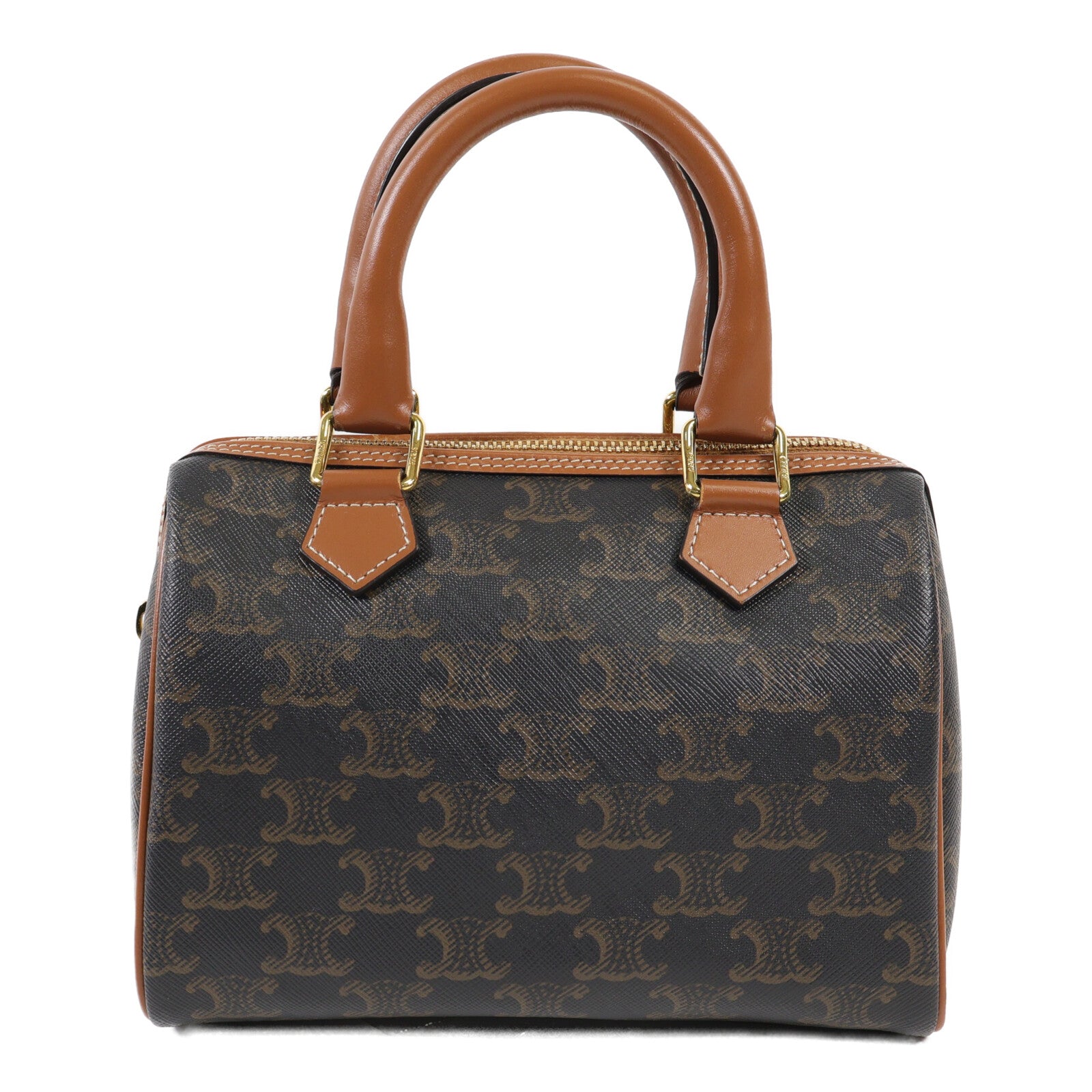 CELINE 塗層帆布Small Boston金扣手挽肩背兩用袋