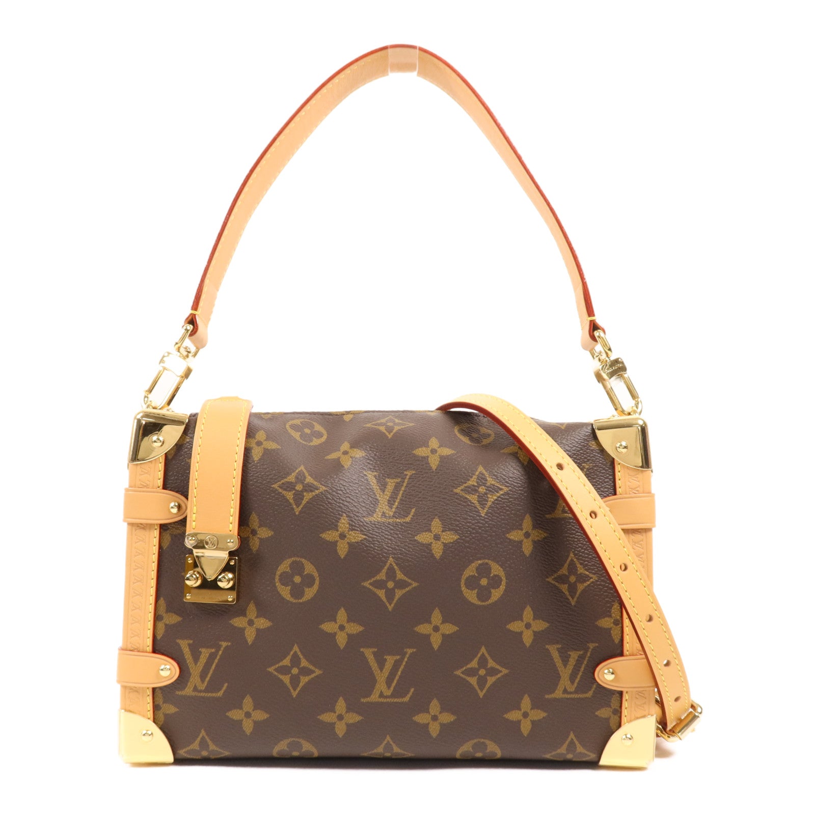 LOUIS VUITTON Monogram Side Trunk MM金扣手挽肩背兩用袋