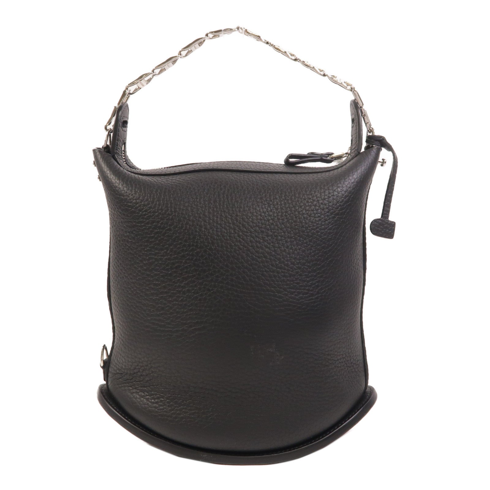 Delvaux 牛皮皮革Pin Twist銀扣手挽肩背兩用袋