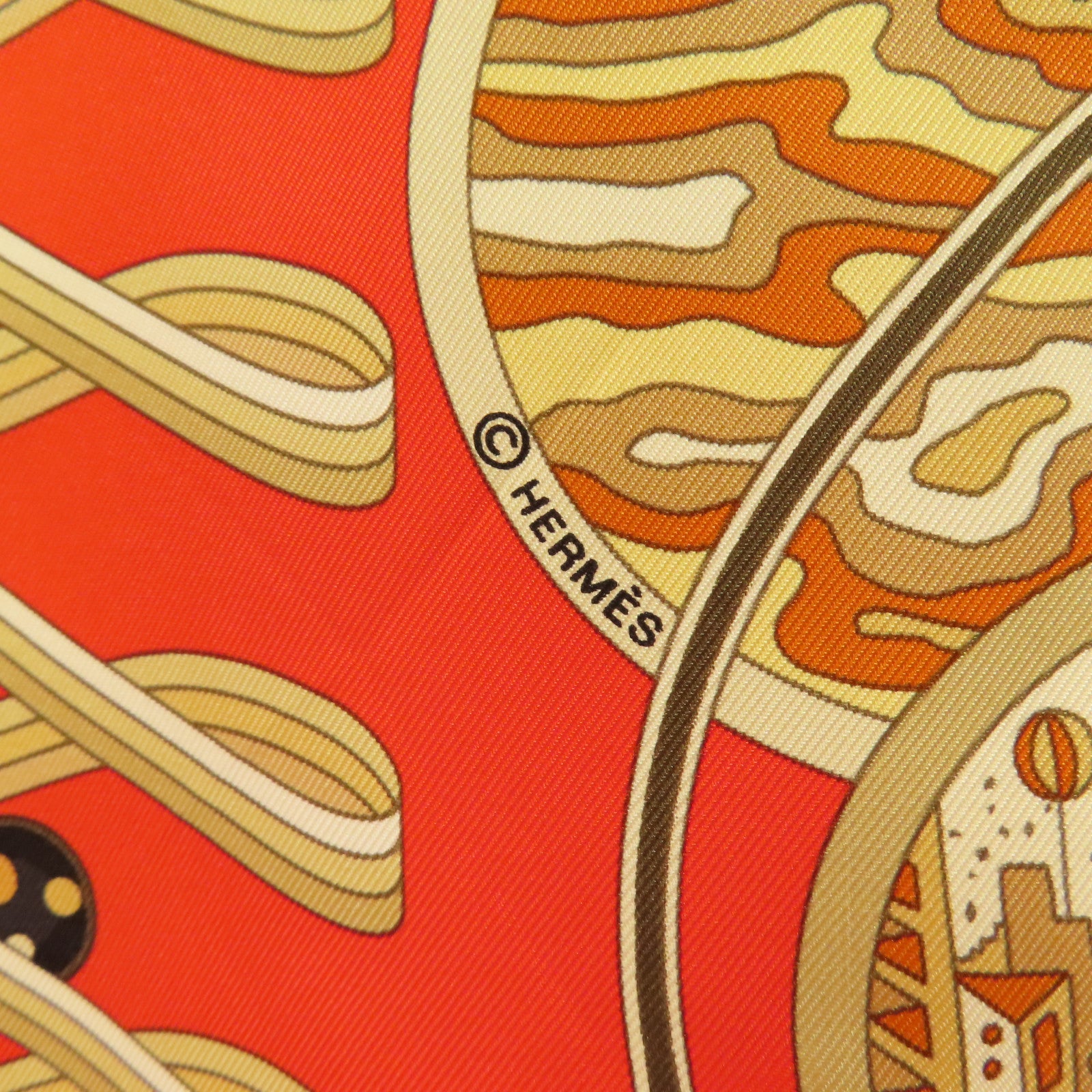 HERMES Scarf 90x90cm Scarf Silk Red/Multicolor