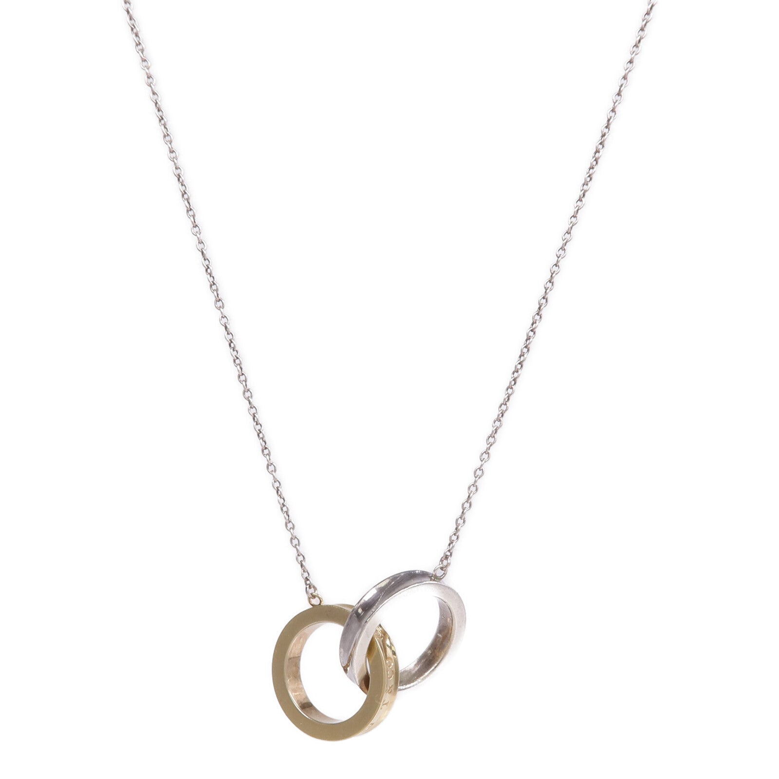 TIFFANY&CO 18K黃金/925純銀1837 Interlocking Circles Necklace項鍊