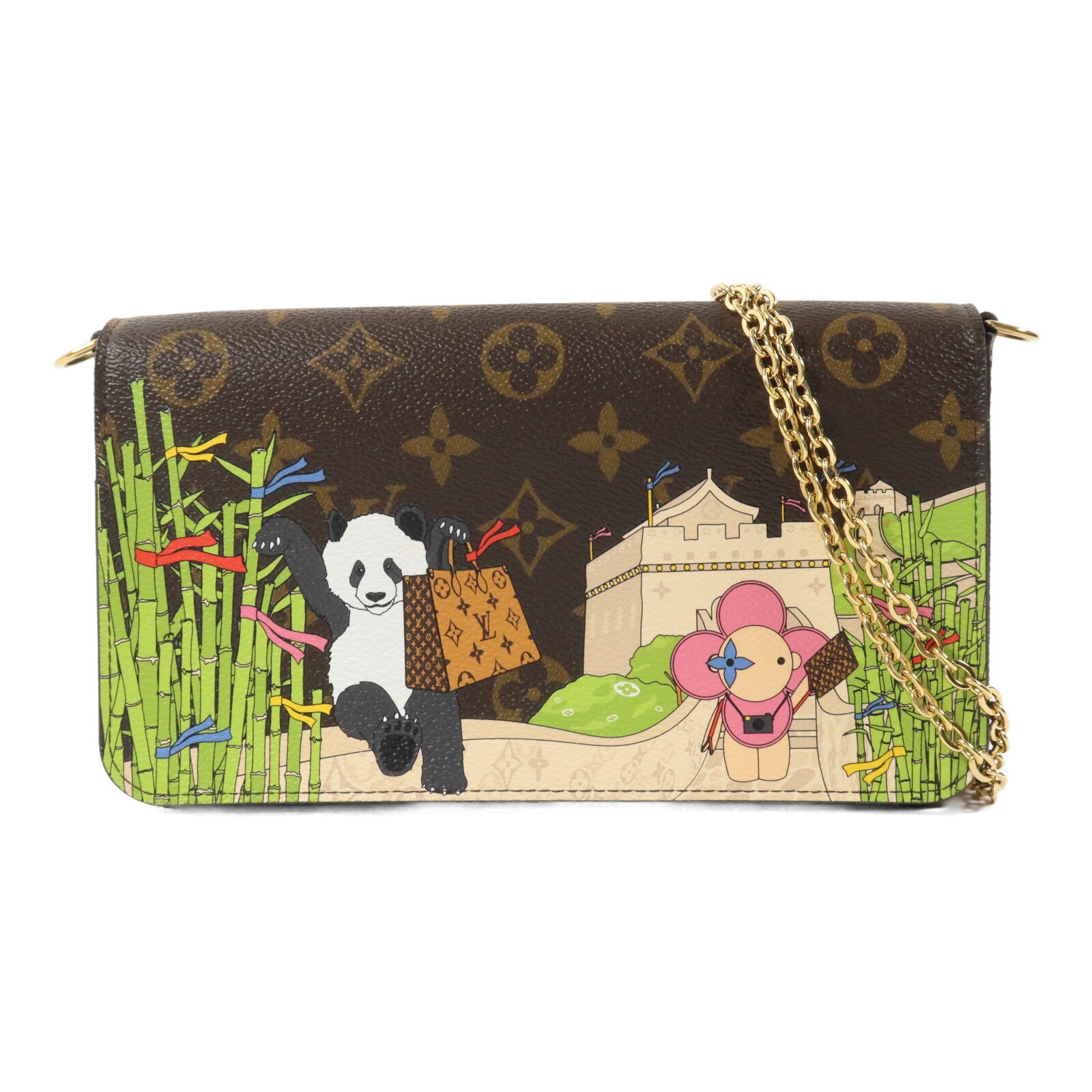LOUIS VUITTON Monogram Pochette Felicie鏈帶肩背袋