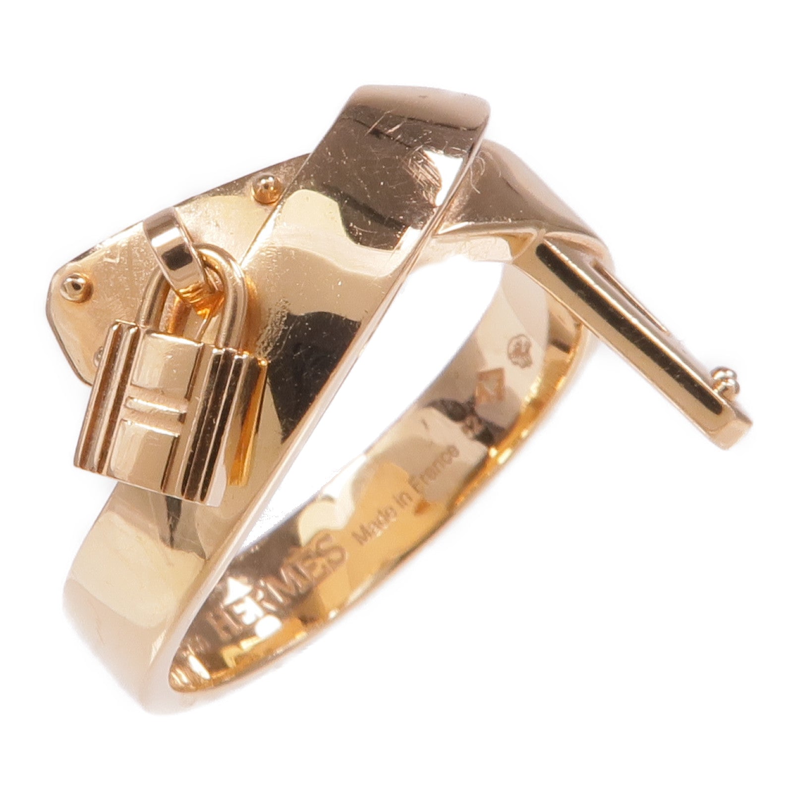 HERMES 18K玫瑰金Kelly Gavroche Ring戒指Hermes#52/US#6