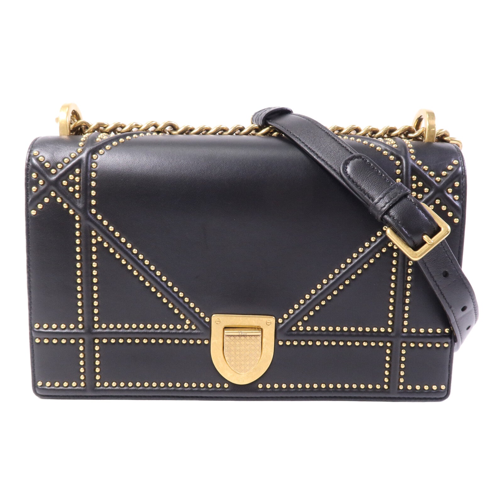 Dior 牛皮皮革Diorama金扣肩背袋