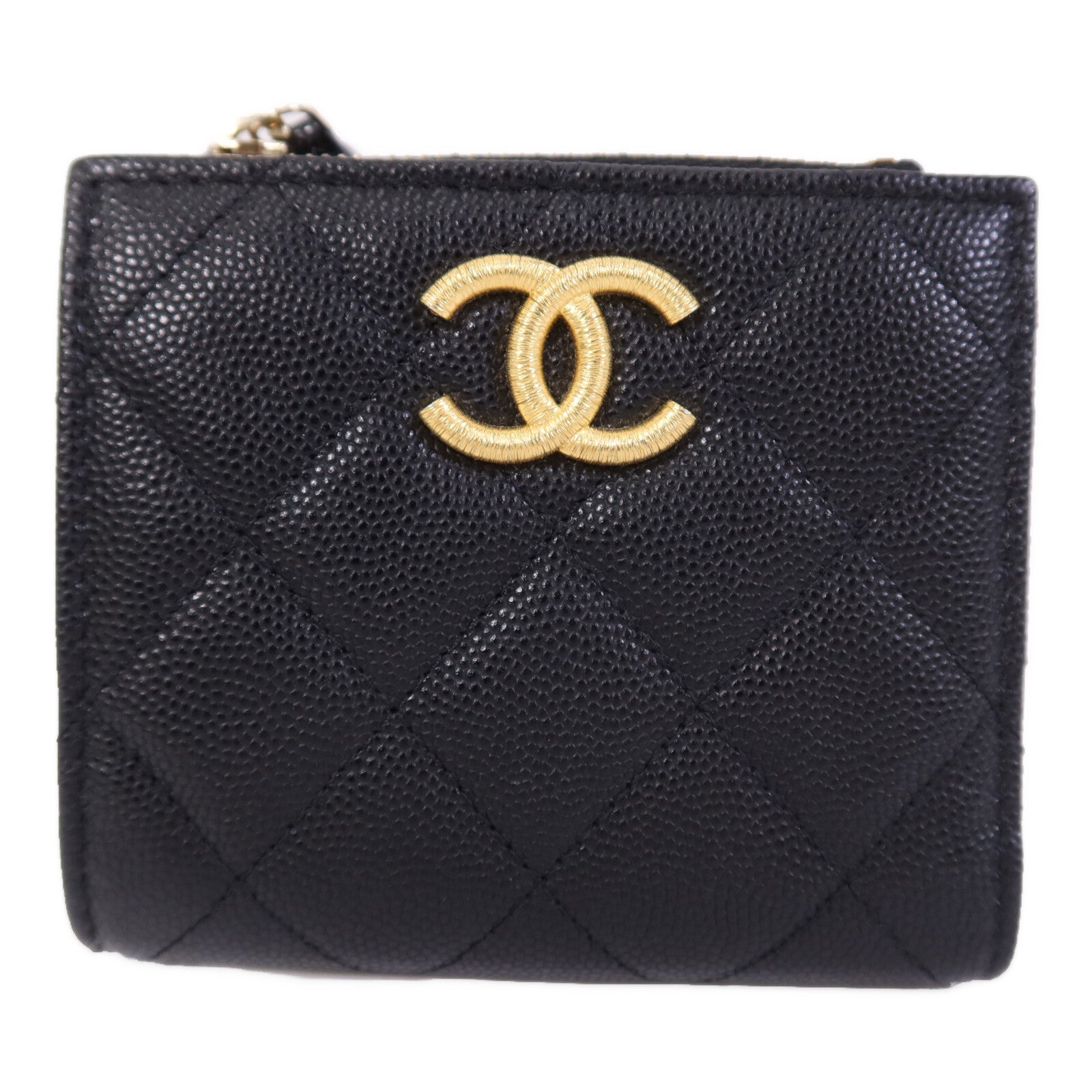 CHANEL 牛皮皮革Wallet金扣錢包