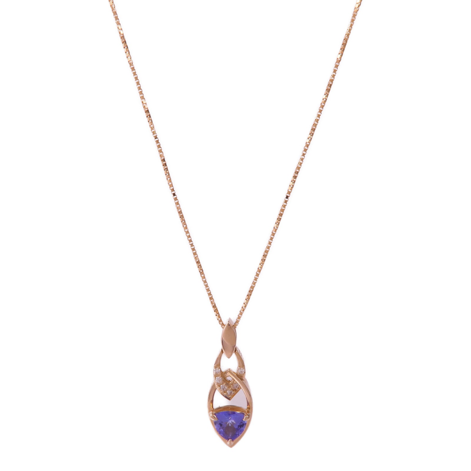 JEWELRY 18K玫瑰金Tanzanite Diamond Necklace坦桑石/鑽石項鍊
