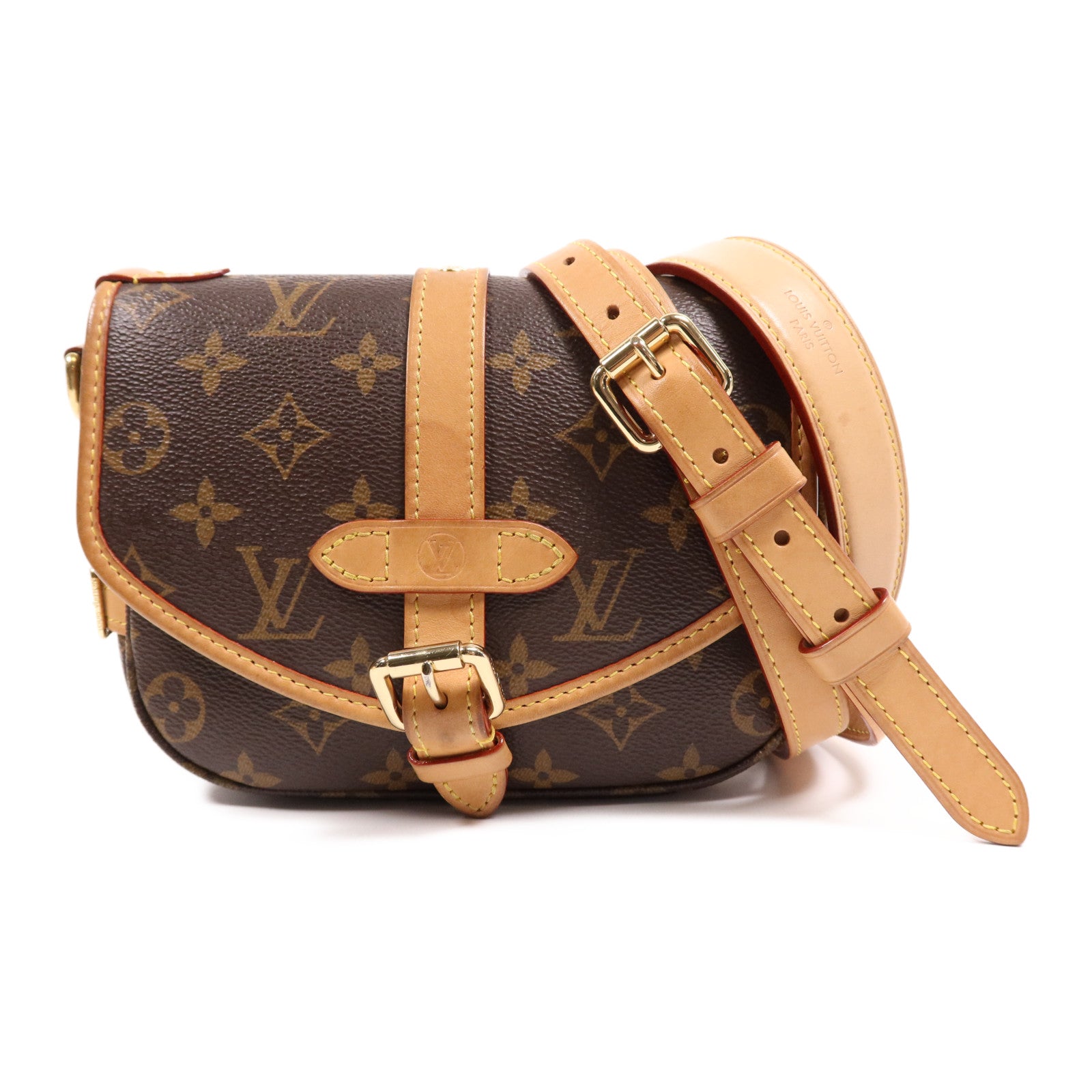 LOUIS VUITTON Monogram Saumur BB金扣手挽肩背兩用袋