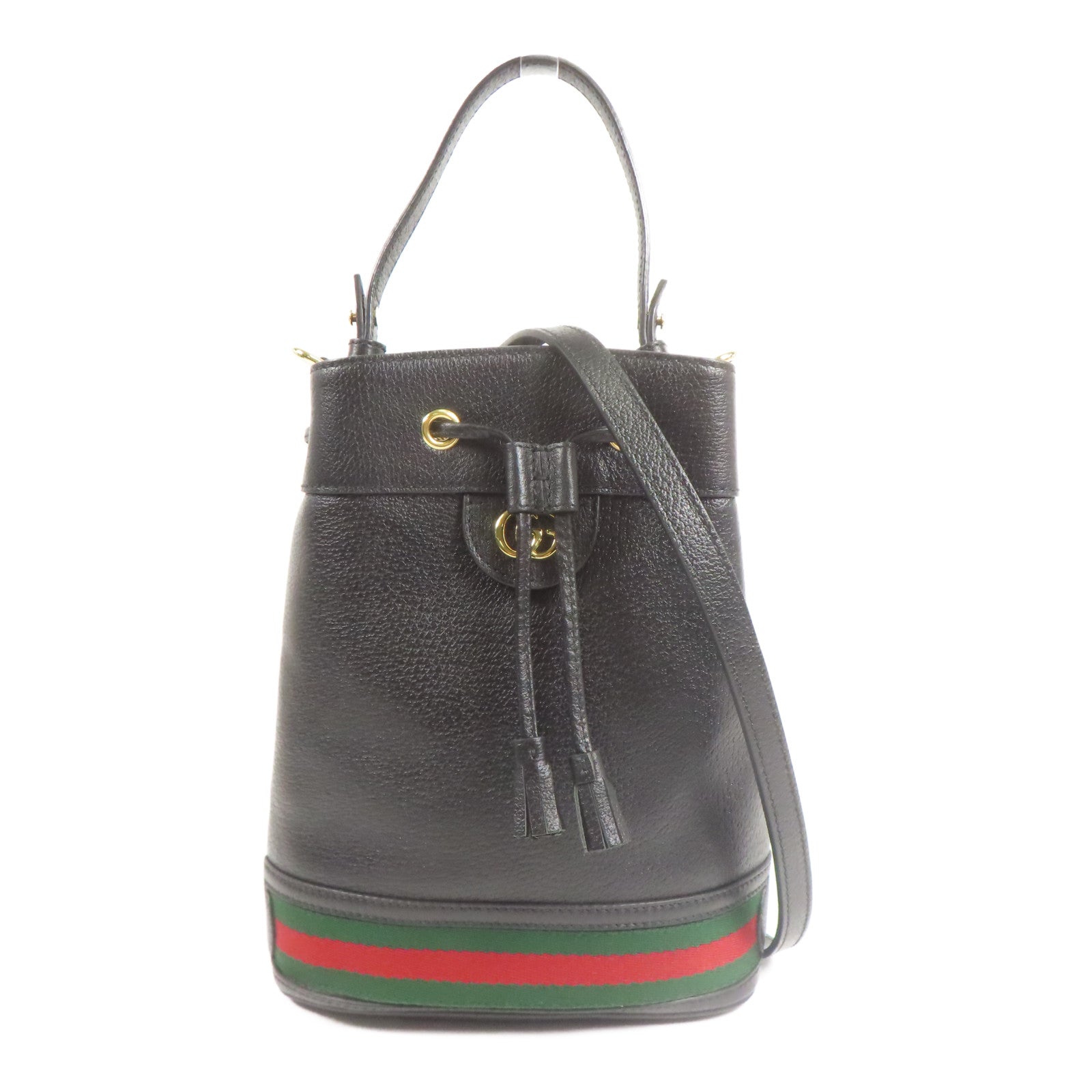 GUCCI GG GHW 2way Shoulder Bag 719884 Calfskin Leather Black