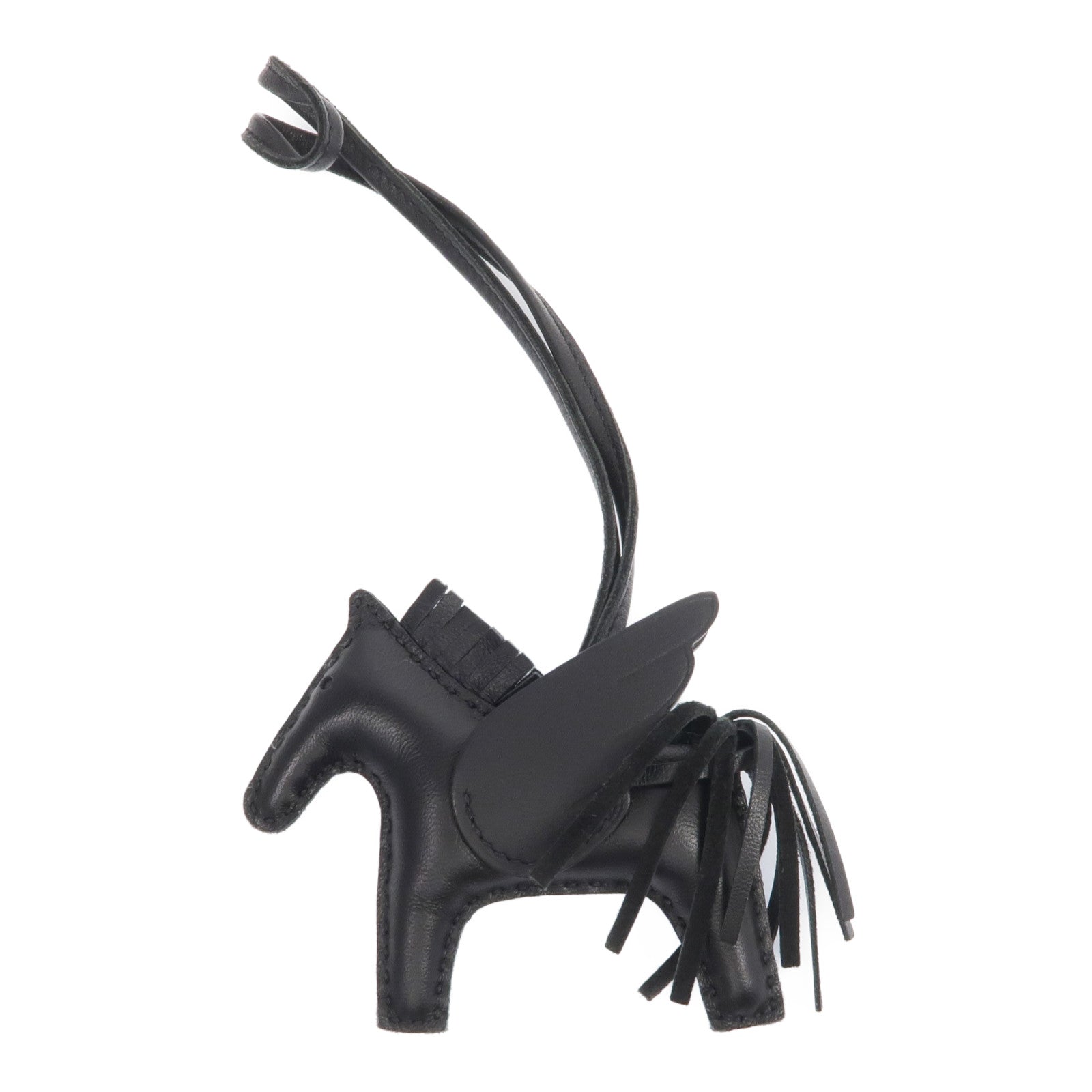 HERMES Milo/Swift皮革Rodeo Pegase PM掛飾Noir