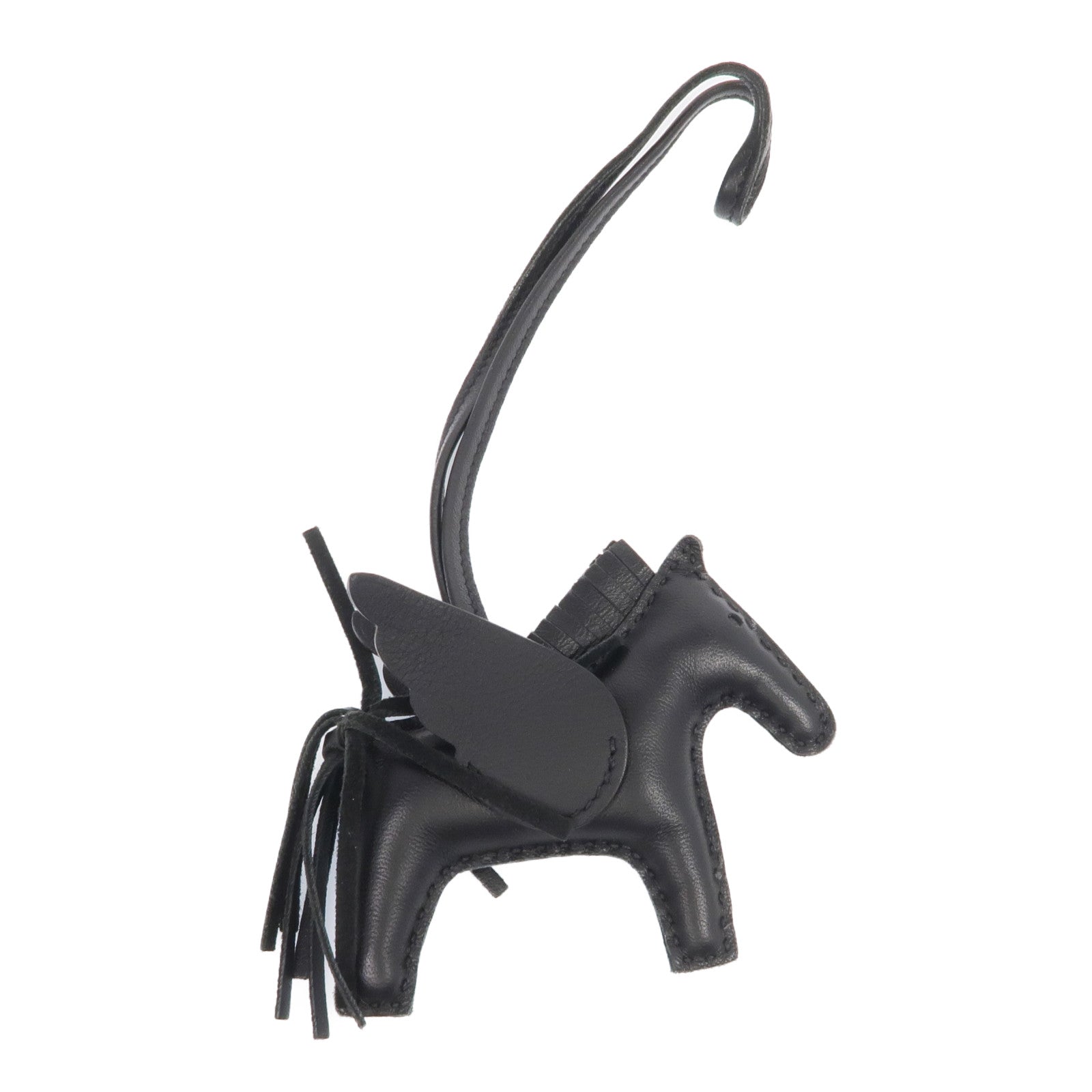 HERMES Milo/Swift皮革Rodeo Pegase PM掛飾Noir