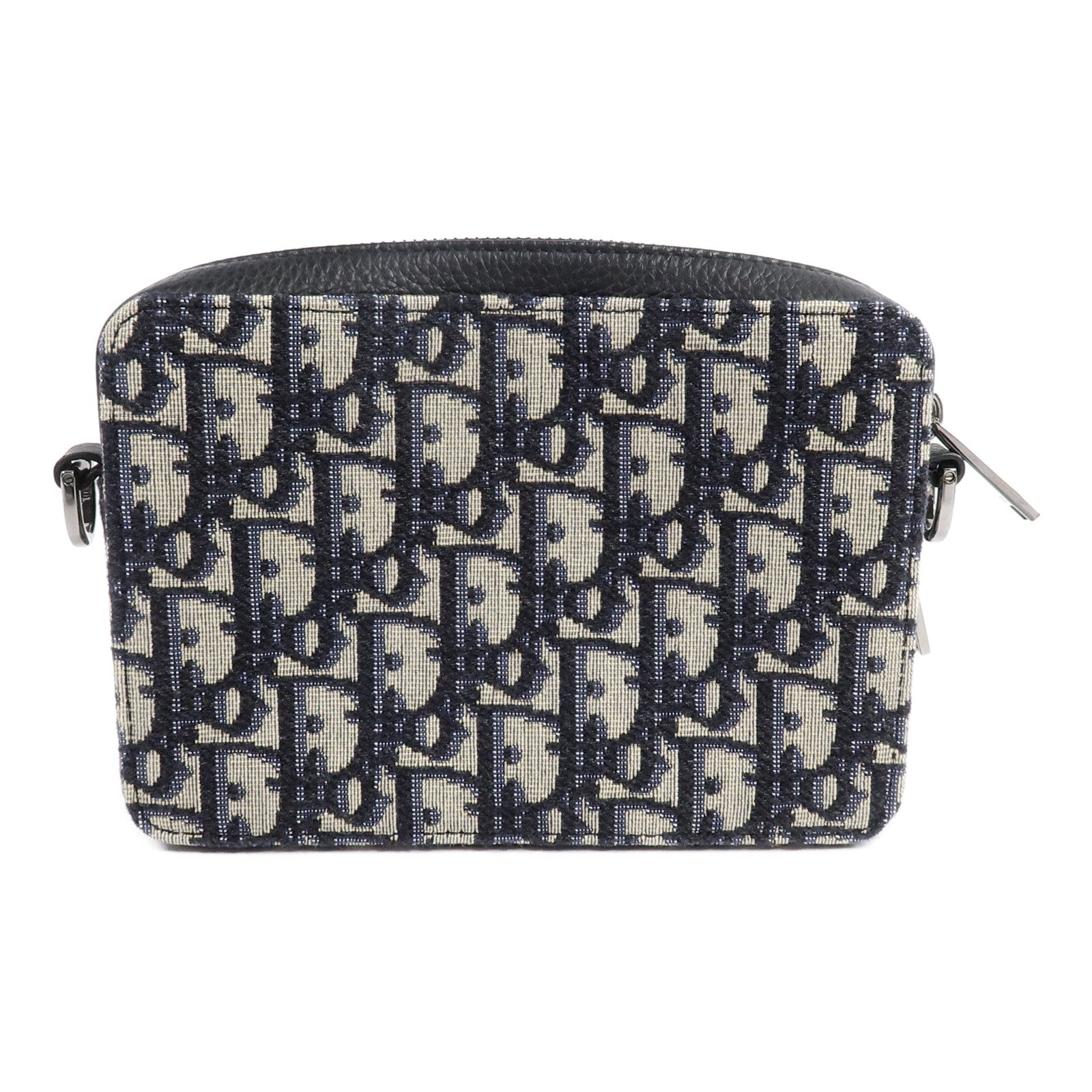 Dior 帆布Oblique Camera Bag銀扣肩背袋藍色