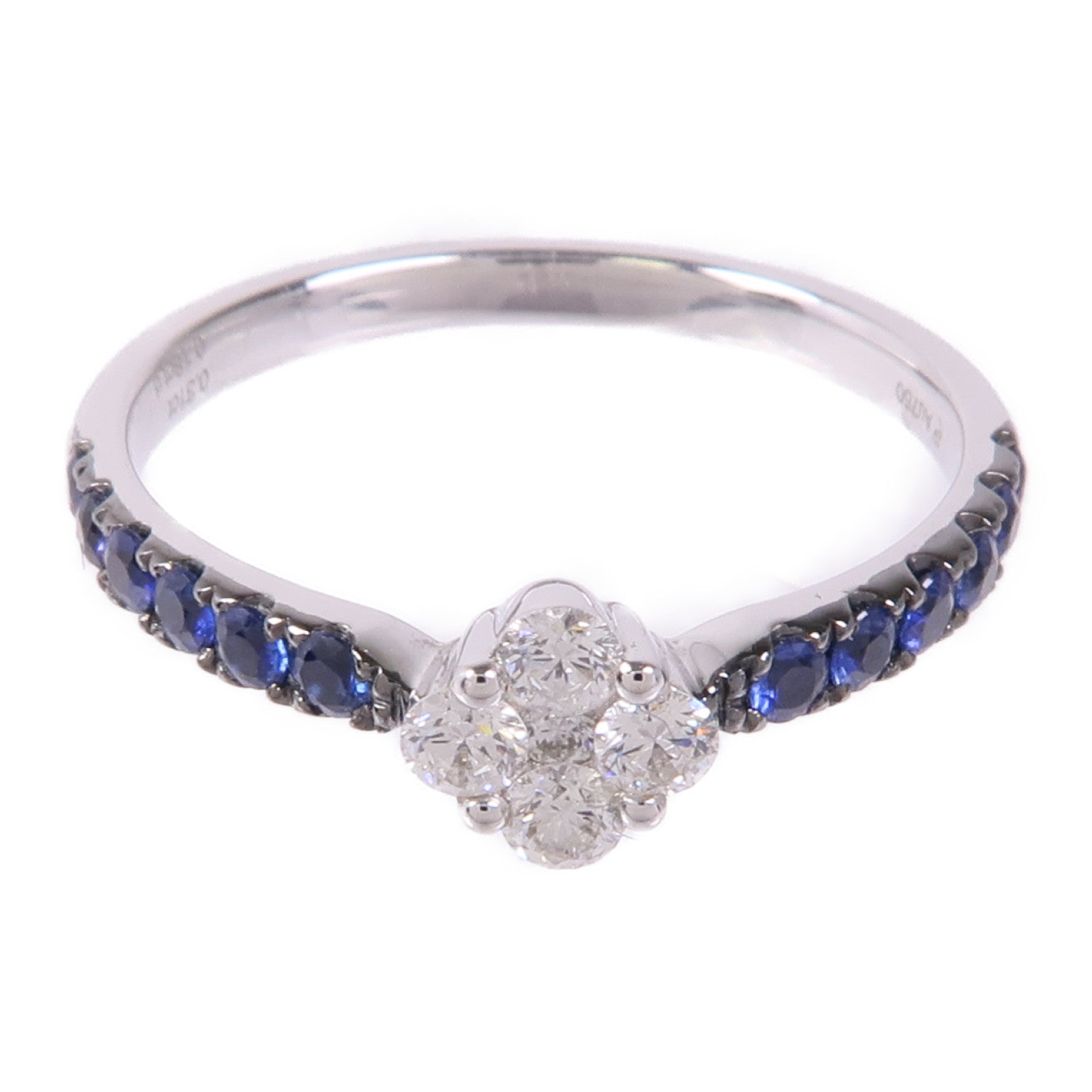 JEWELRY 【激減優惠】18K白金Sapphire/Diamond Ring藍寶石/鑽石戒指US#6.25