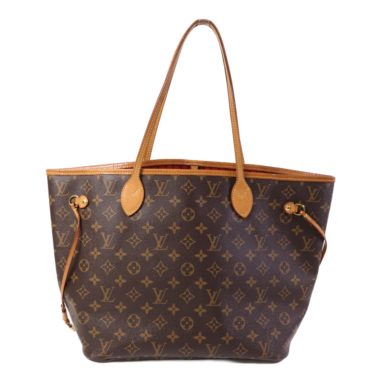 LOUIS VUITTON Monogram Neverfull MM金扣手挽袋