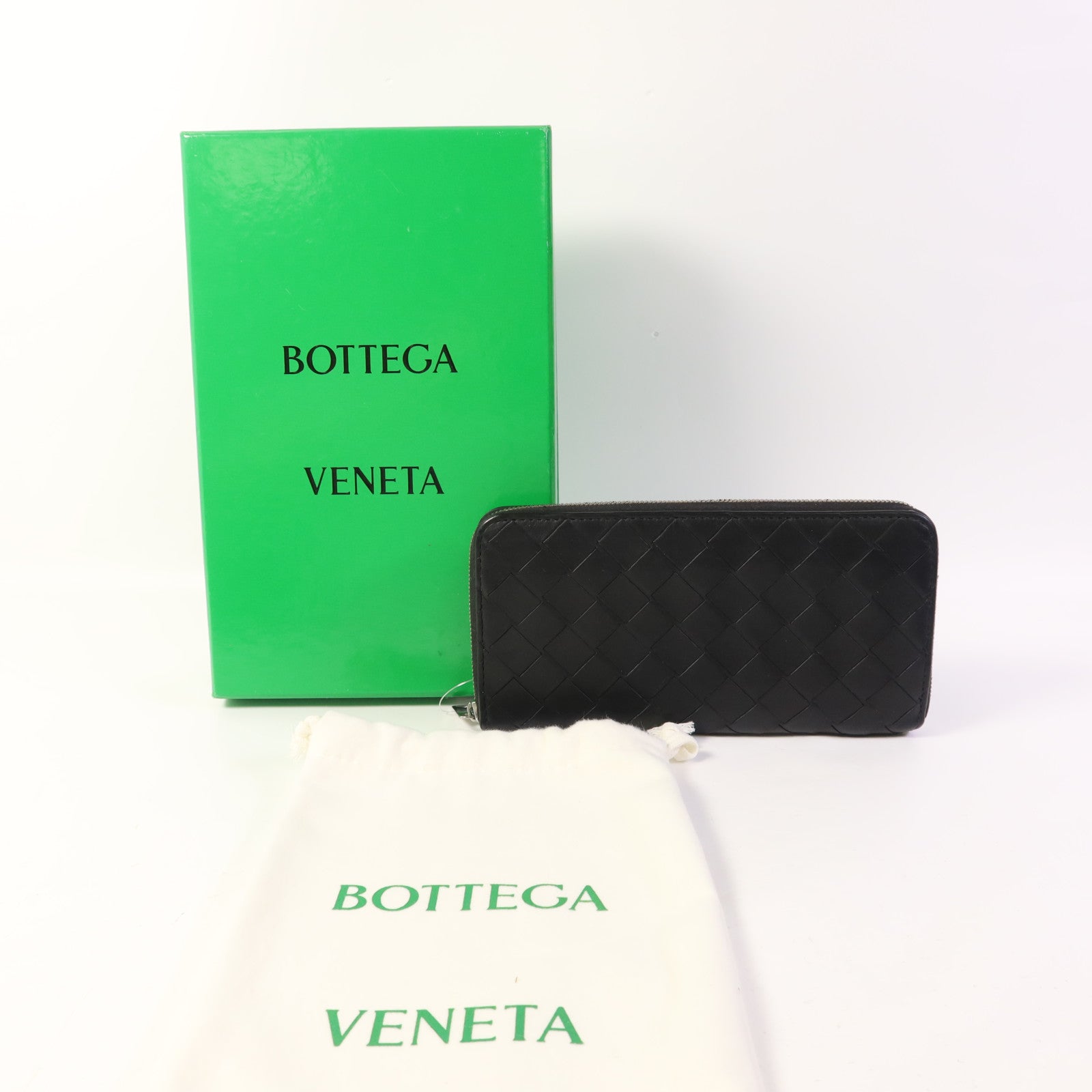 BOTTEGA VENETA 織紋皮革Long Round Wallet銀扣長錢包