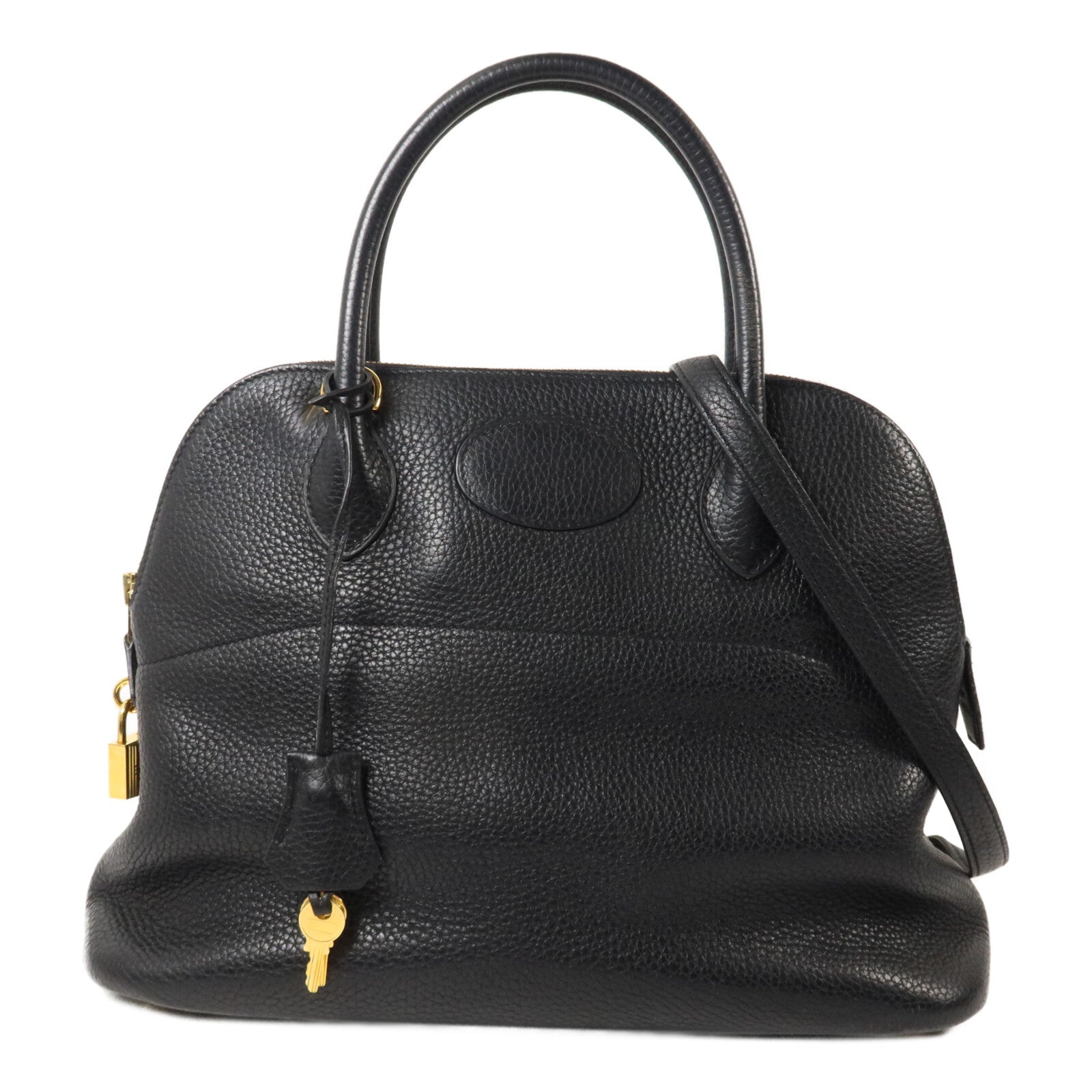 HERMES Clemence皮革Bolide 31手挽肩背兩用袋Noir